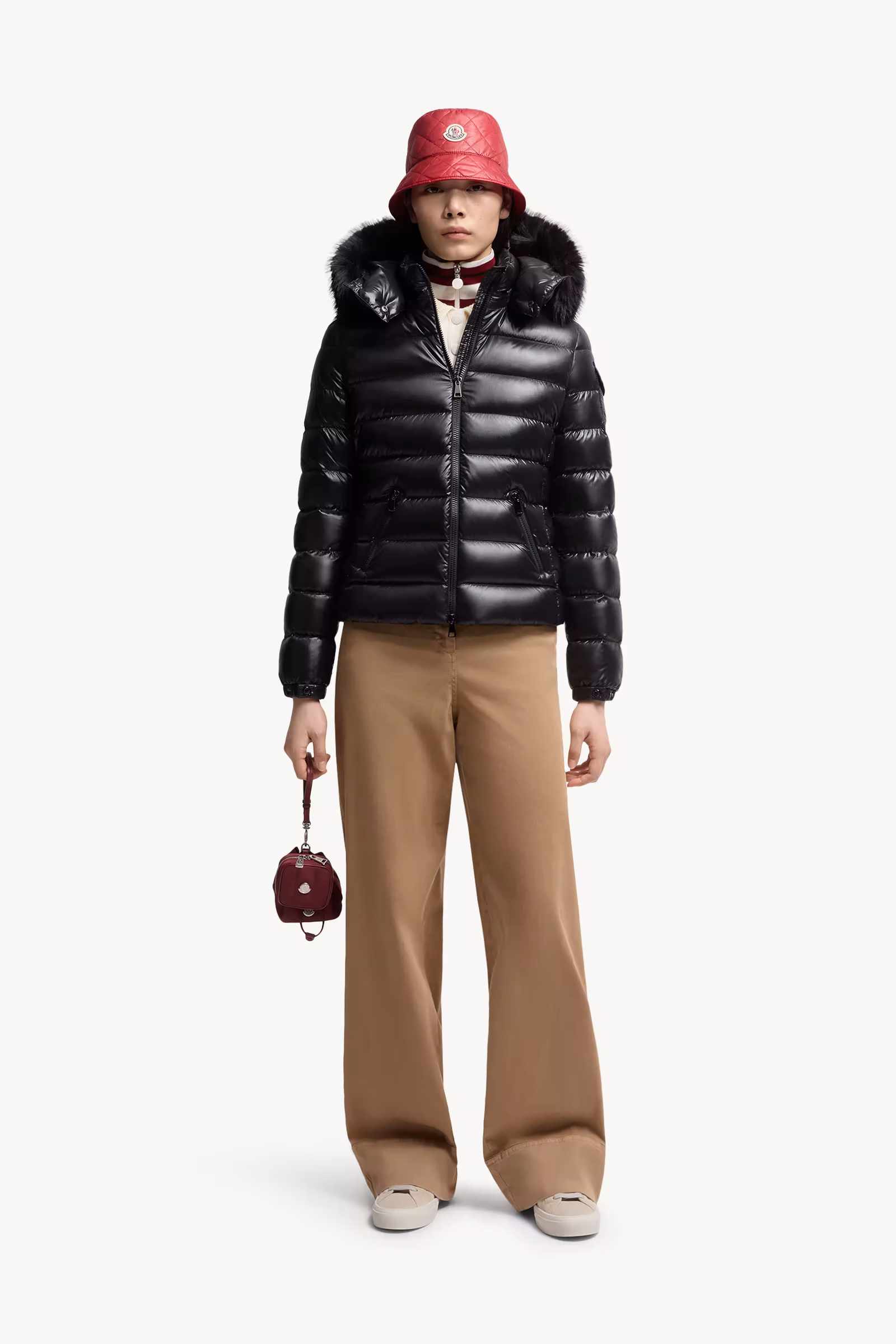 Badyf Faux Fur-Trimmed Hooded Short Down Jacket