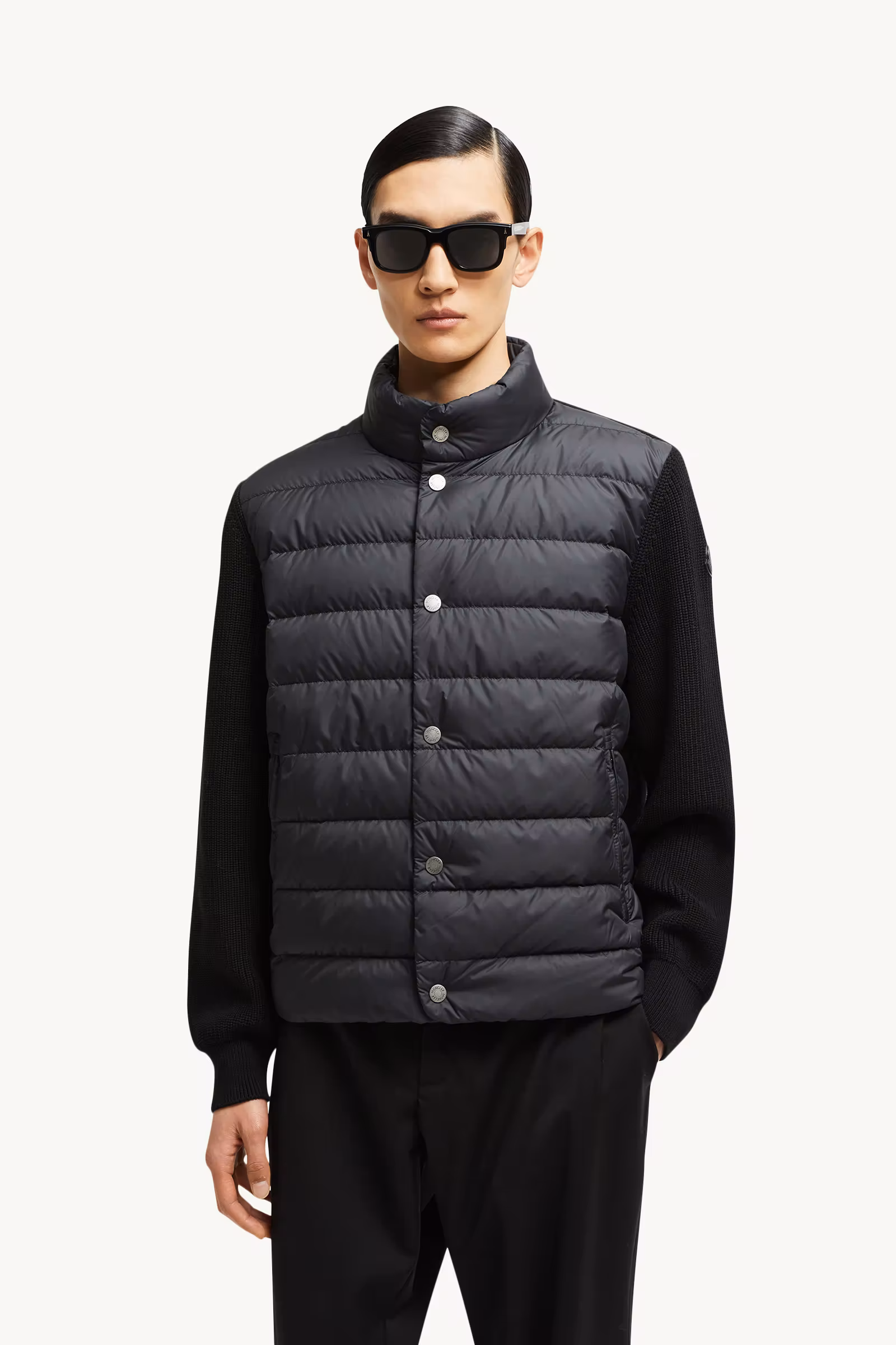 Padded Cotton Zip-Up Cardigan