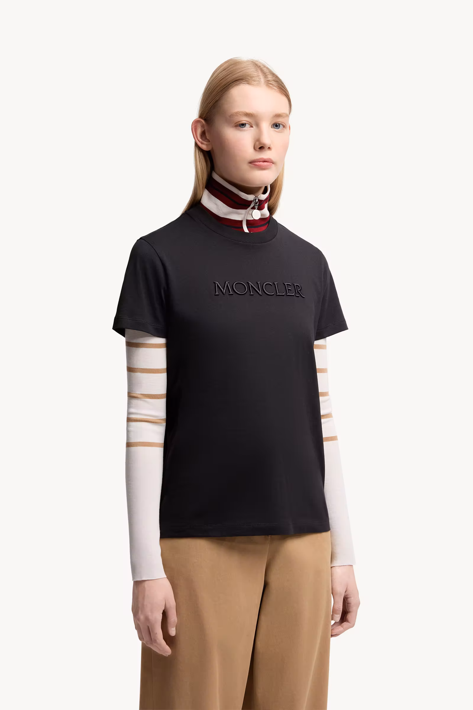 Embroidered Tonal Logo Cotton T-Shirt