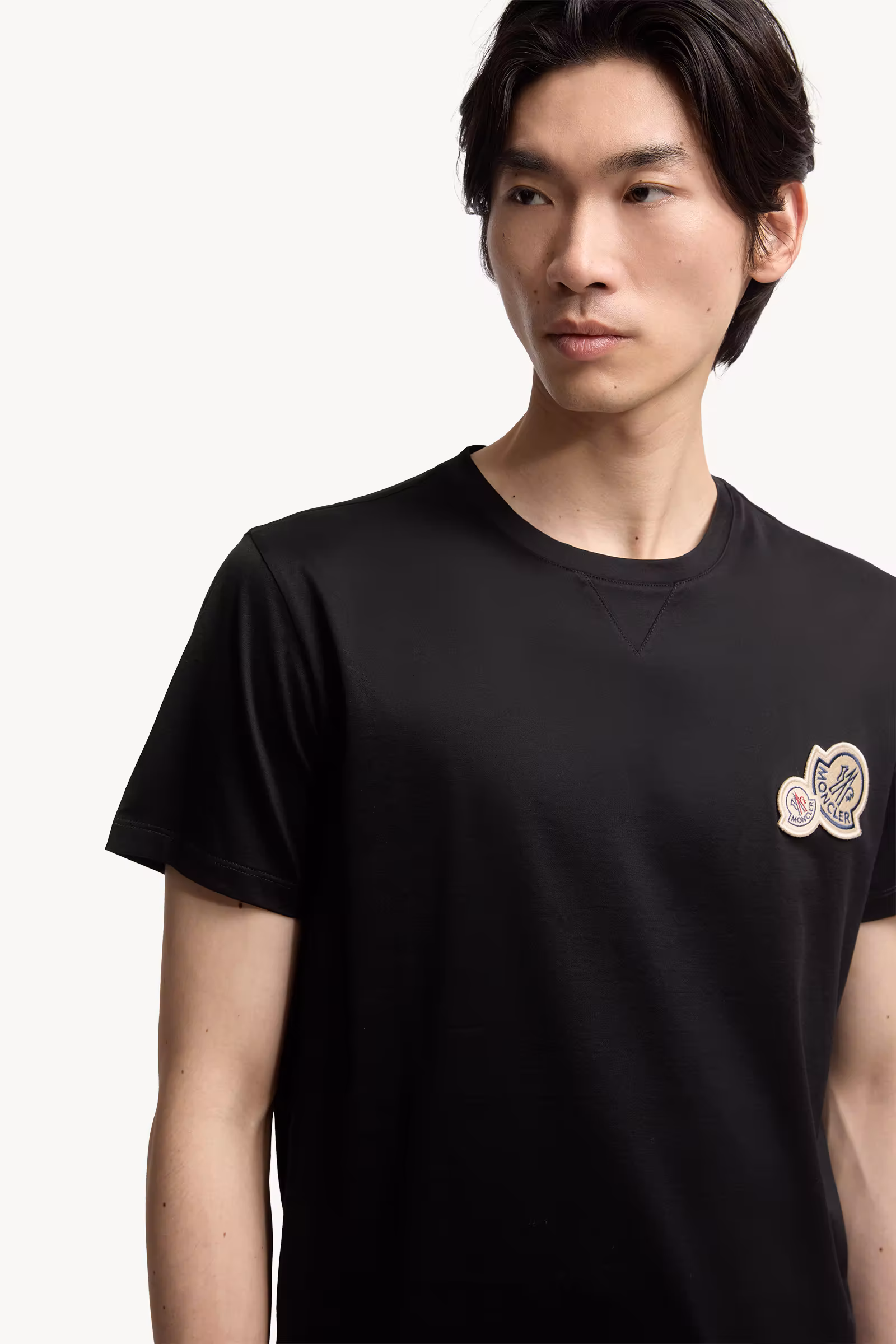 Double Logo Patch Cotton T-Shirt