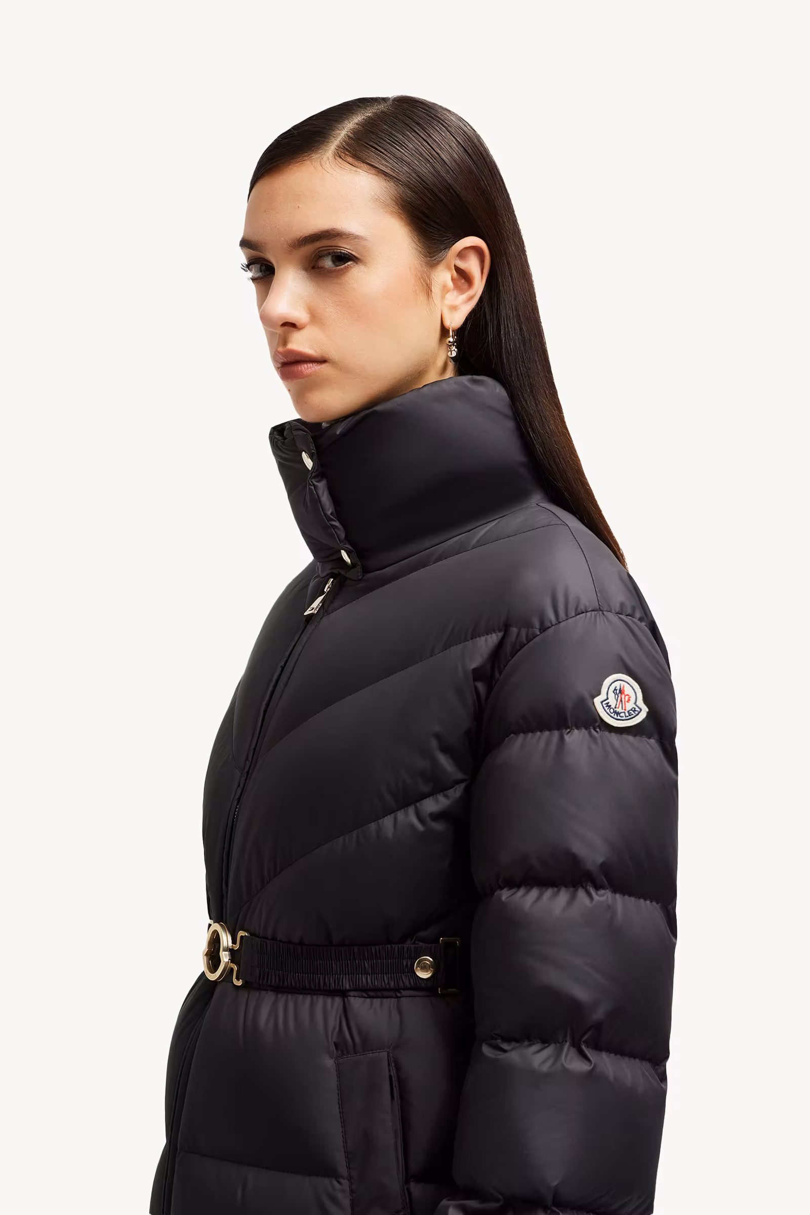 Brou Diagonal-Quilted Long Down Jacket