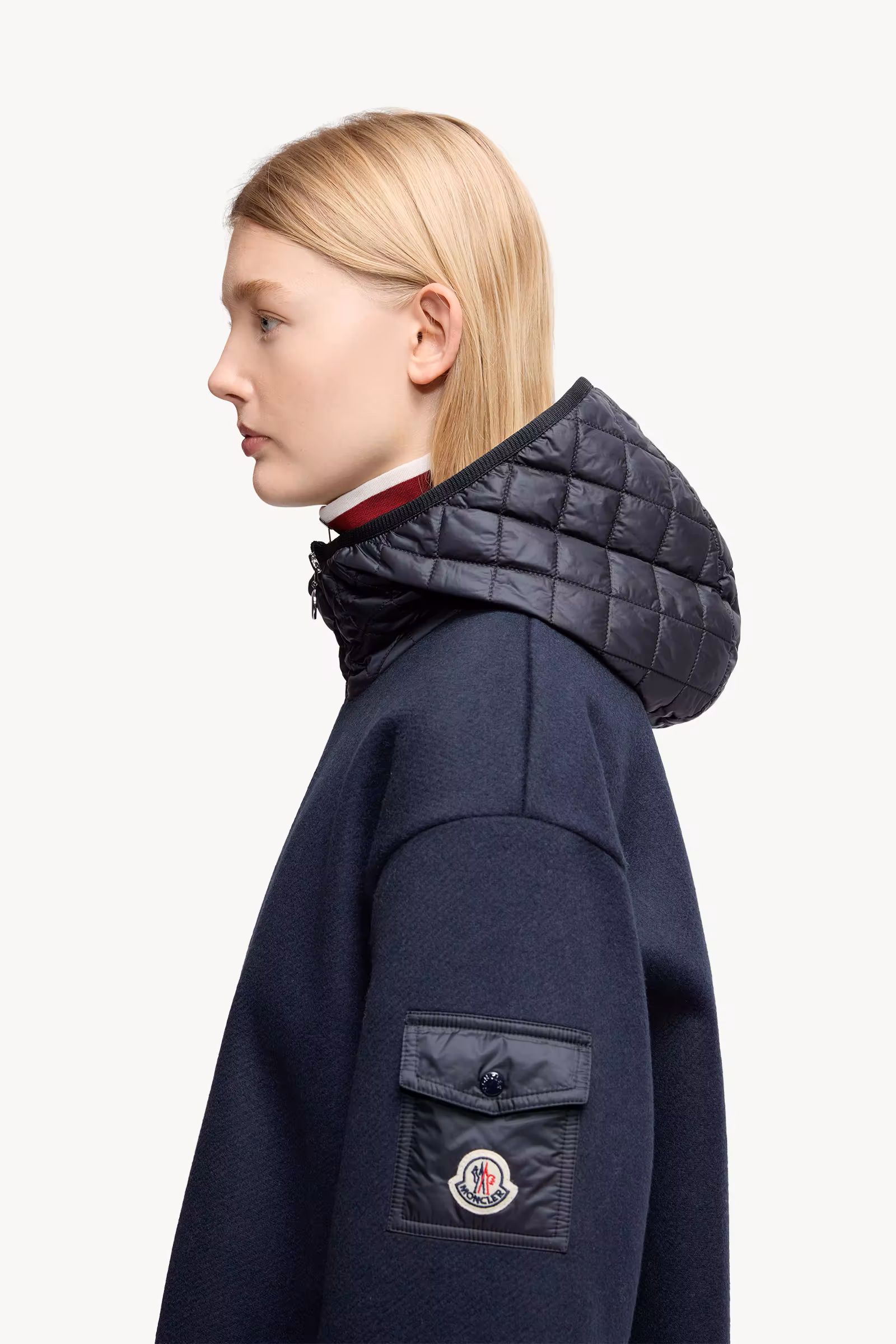 Wool Hooded Zip-Up Cape