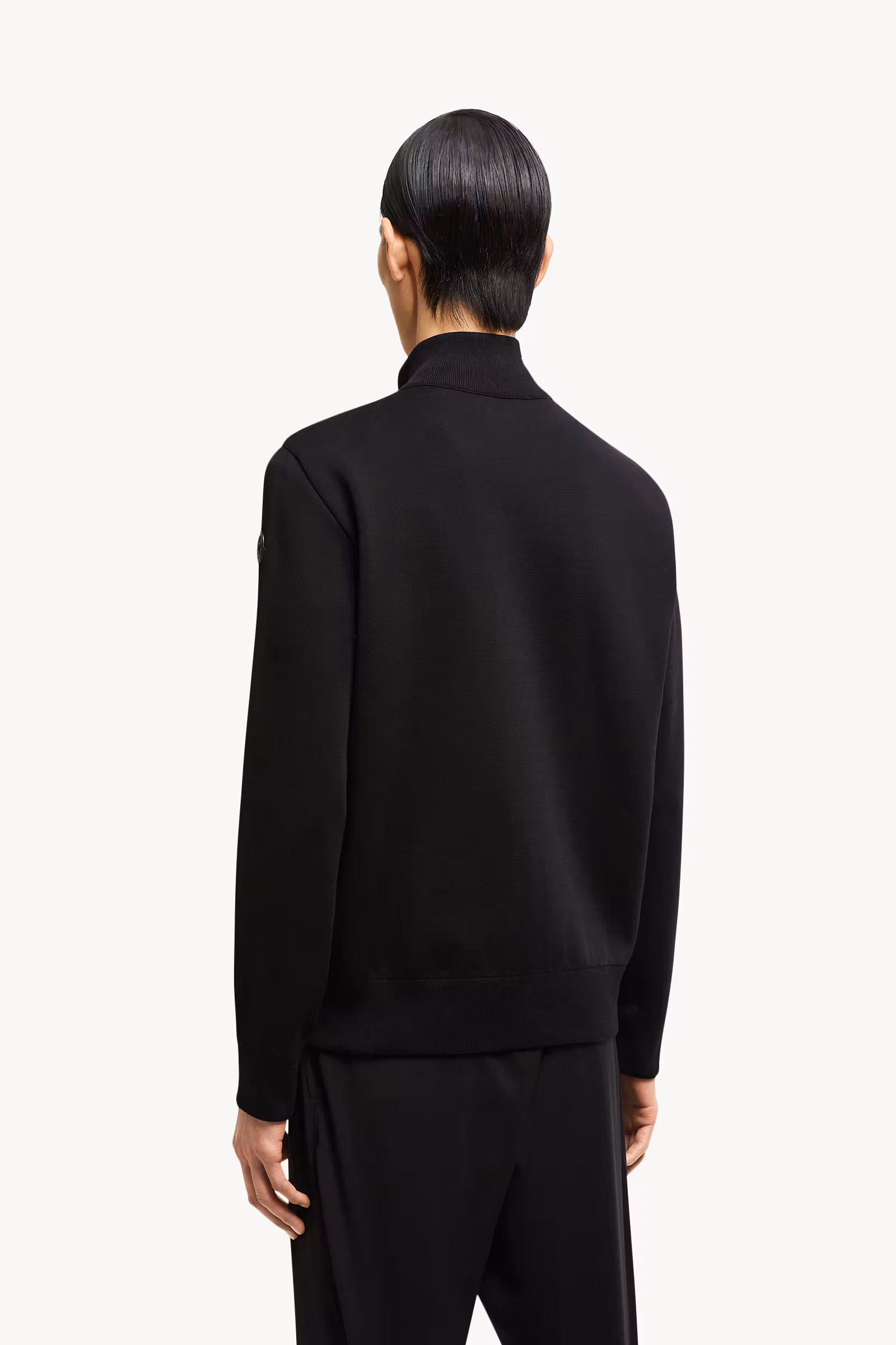 Padded Crêpe Cotton Zip-Up Cardigan