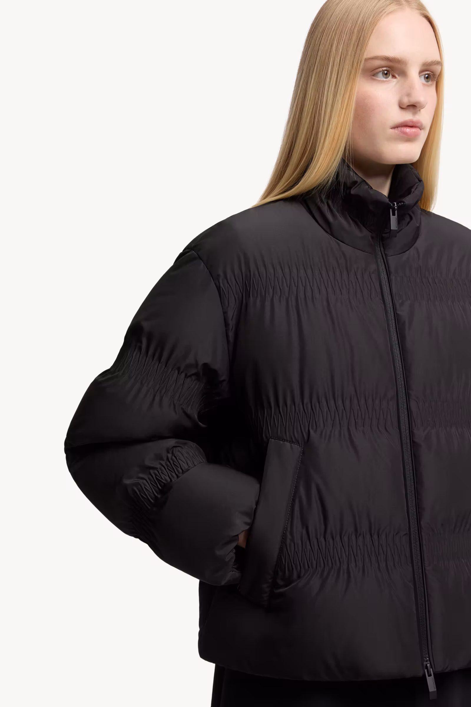 Ravignan Gather-Quilted Short Down Jacket