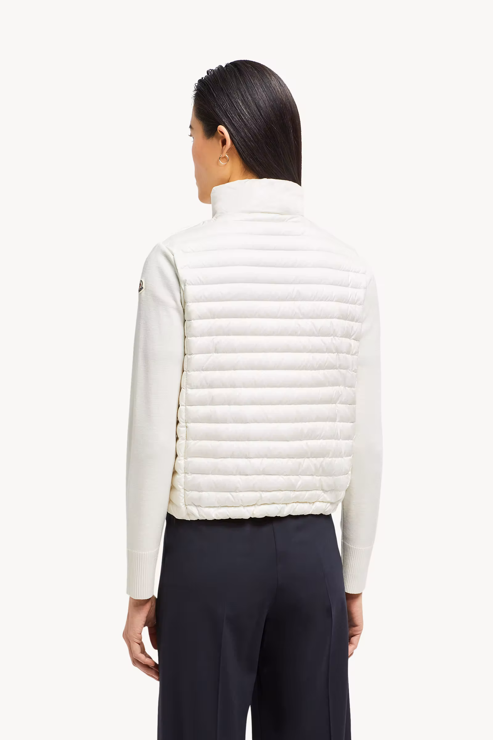 Padded Wool Zip-Up Cardigan