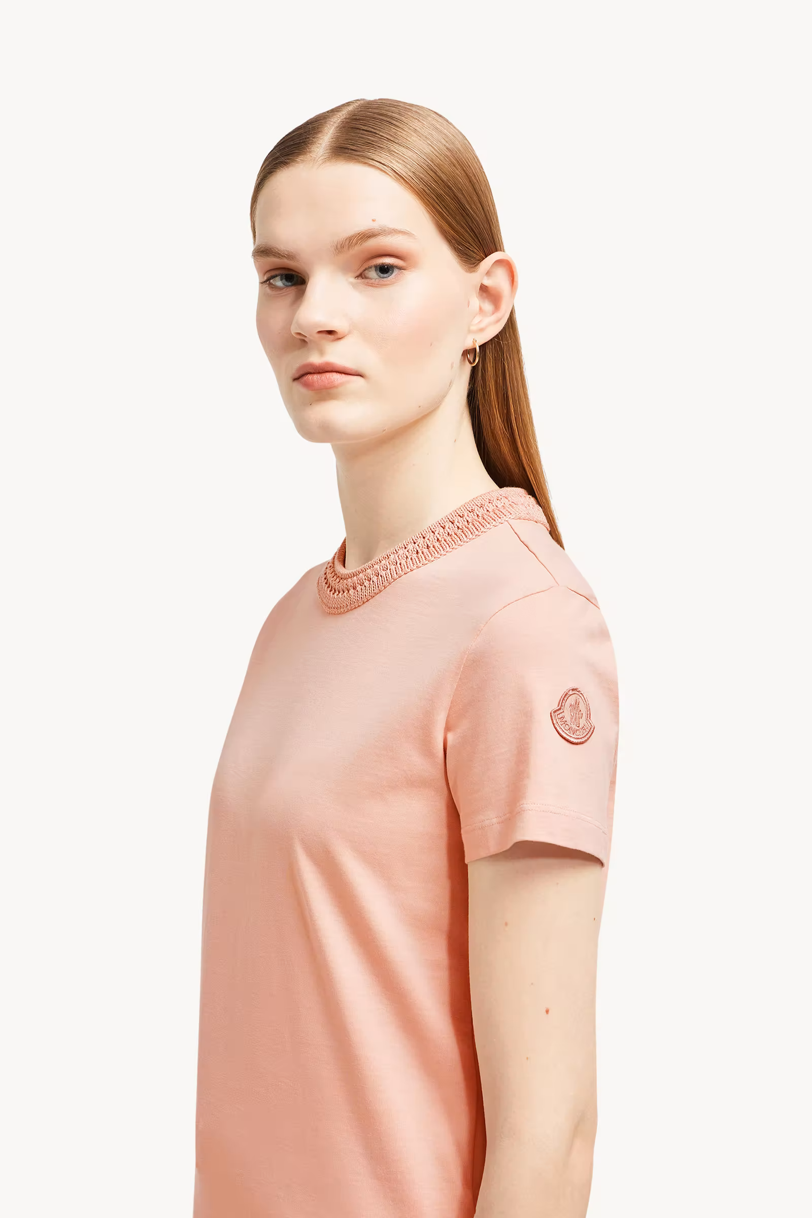 Crochet Accent Cotton T-Shirt