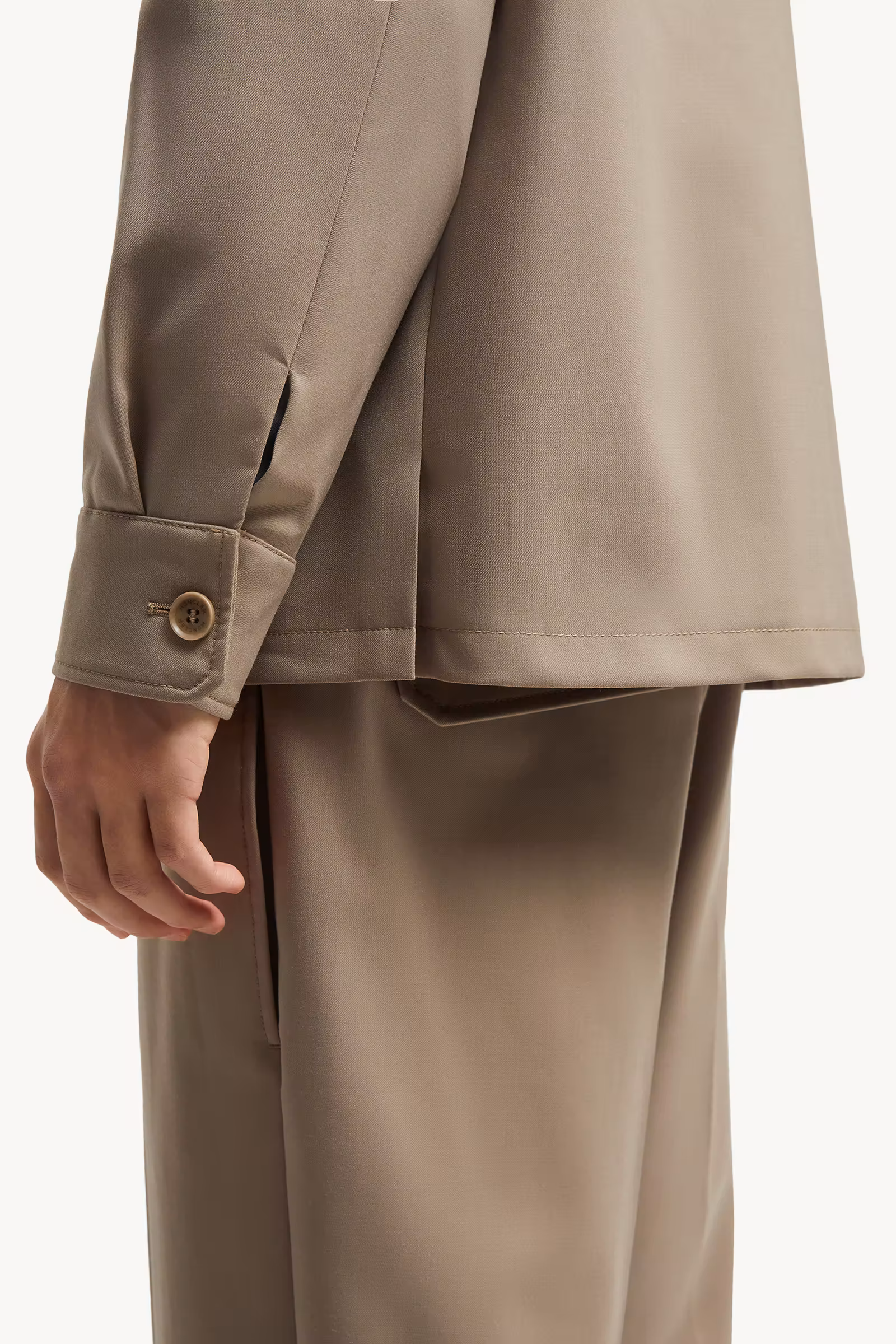 Wool Gabardine Long Sleeve Shirt