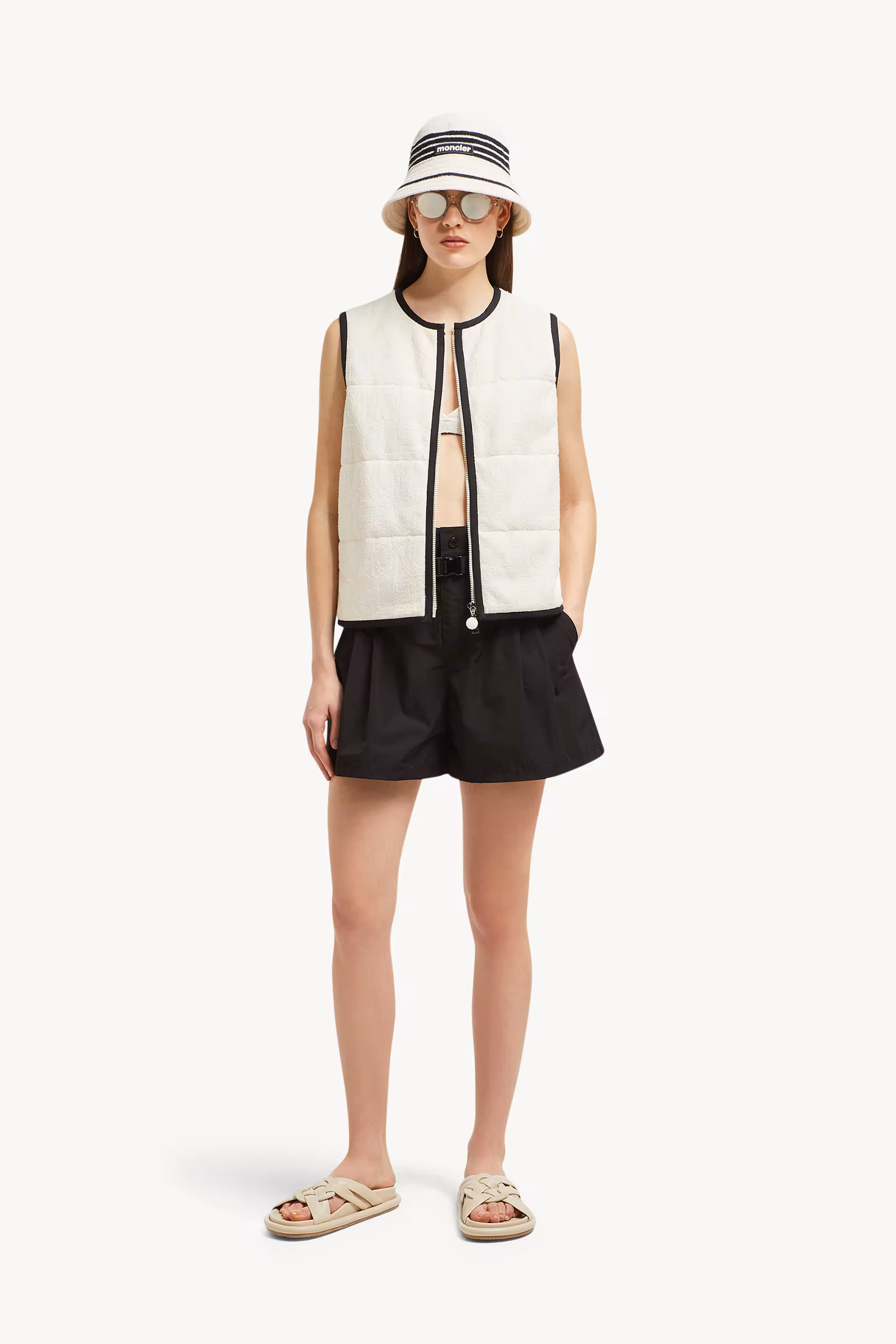 Terry Cloth Logo Jacquard Padded Vest