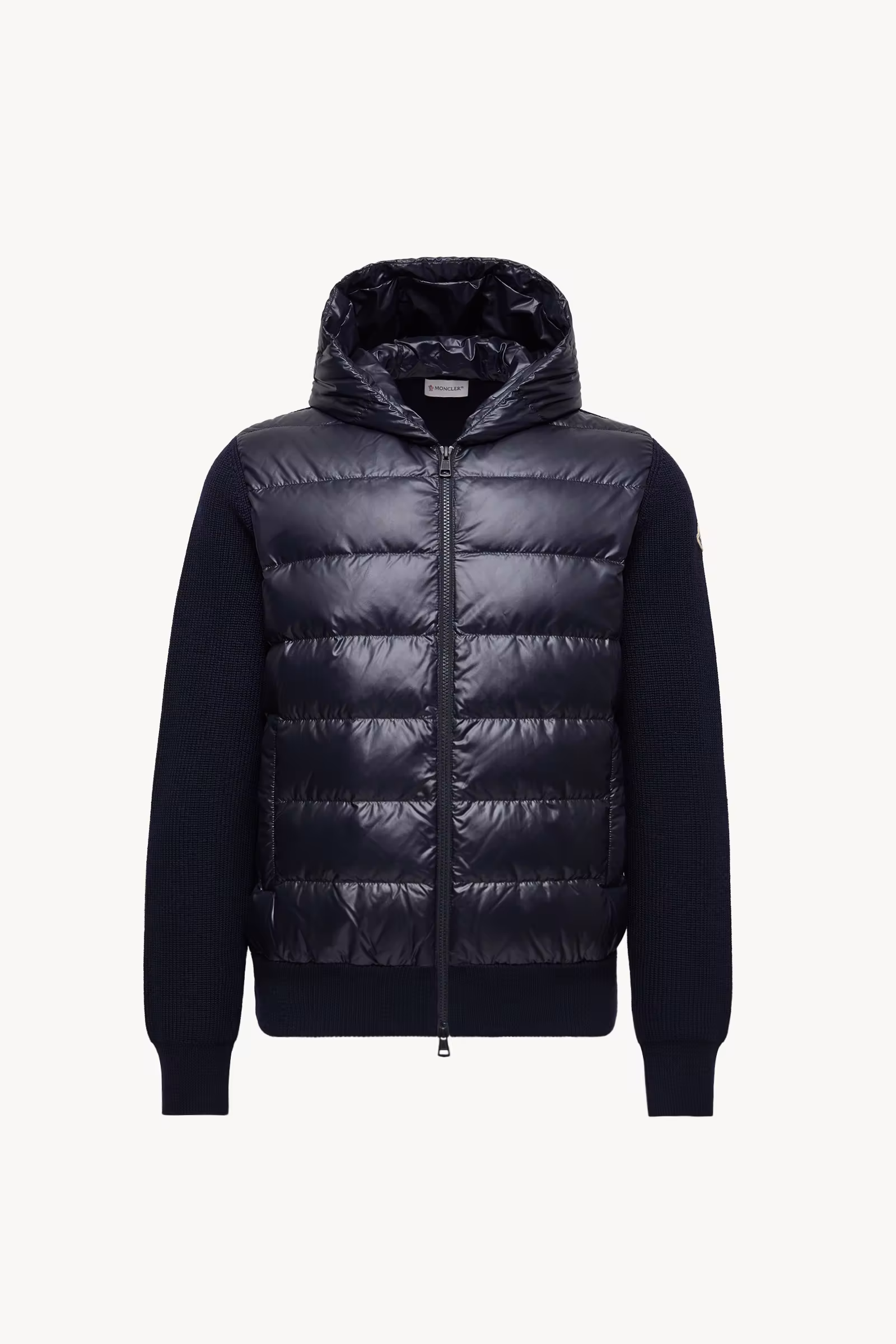 Padded Wool Zip-Up Hoodie