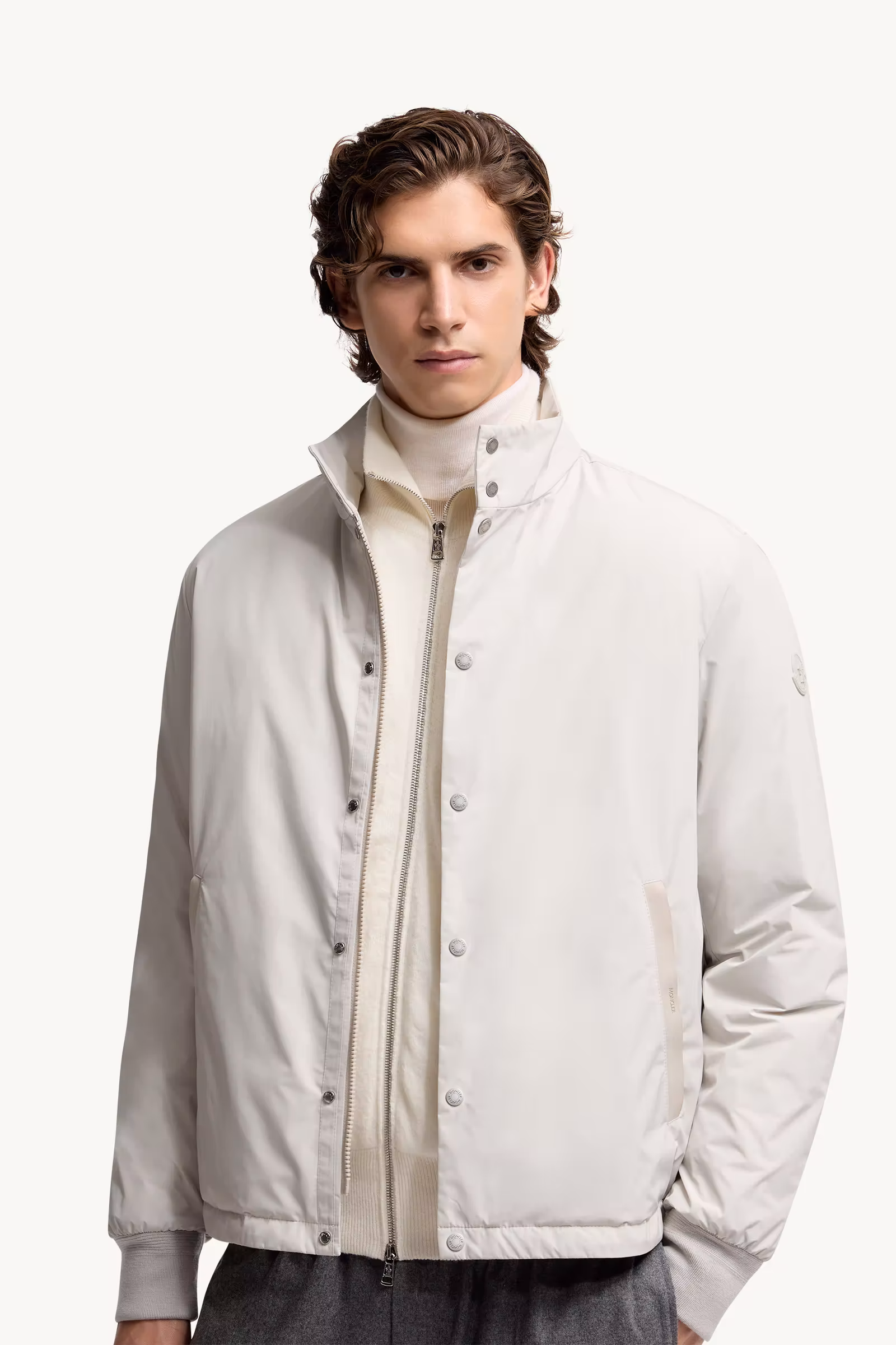 Lanques Leather-Trimmed Short Down Jacket