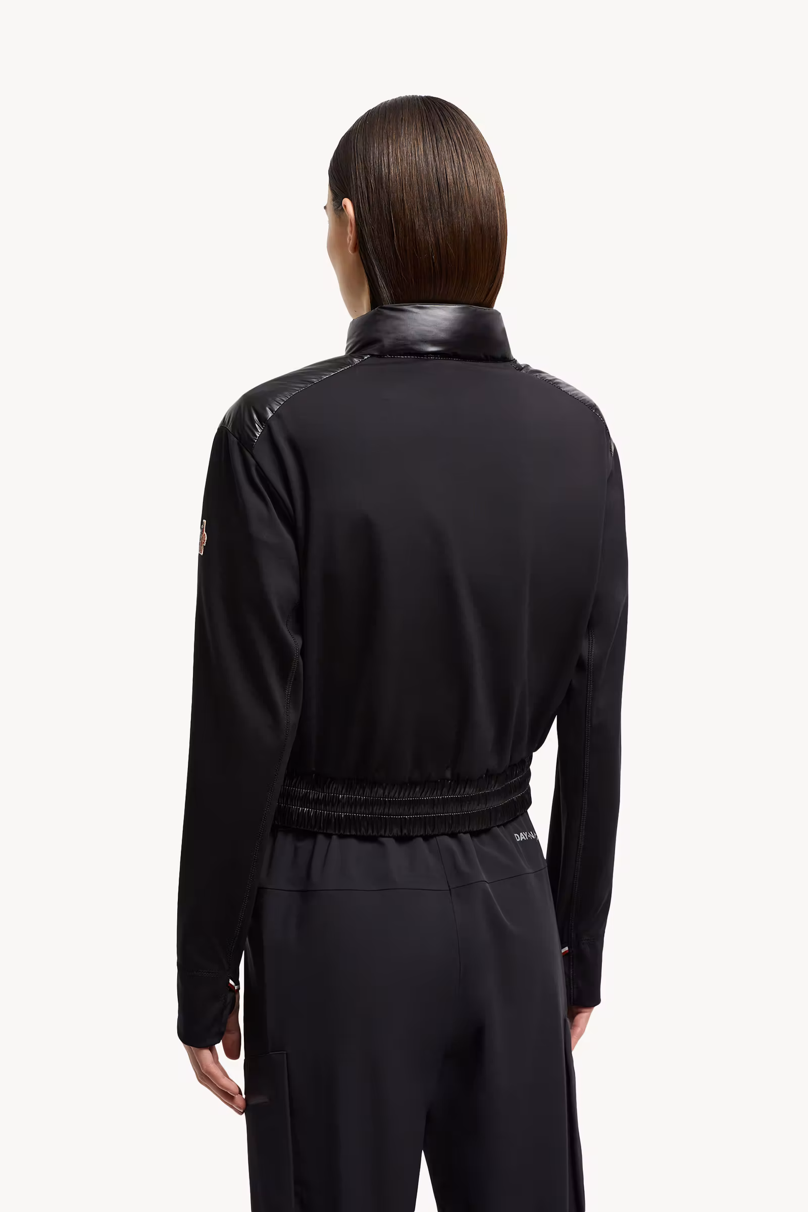 Padded Zip-Up Jersey Cardigan