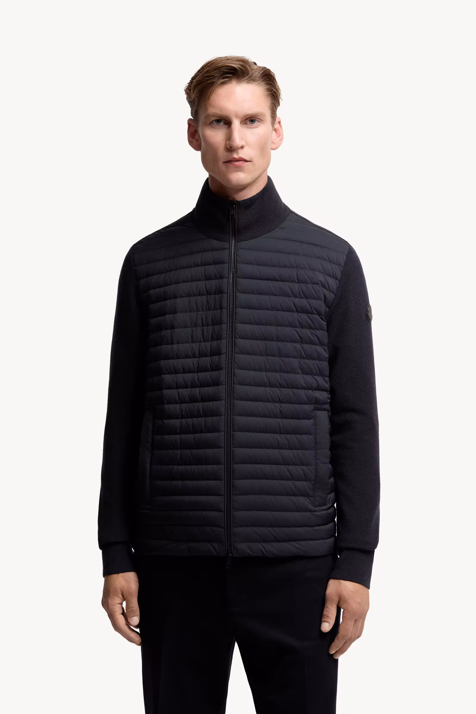 Padded Wool & Cashmere Zip-Up Cardigan