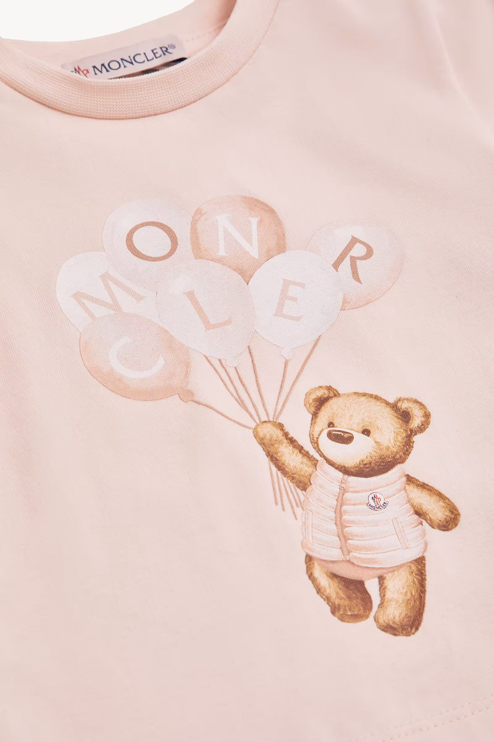 Teddy Bear Motif Cotton T-Shirt