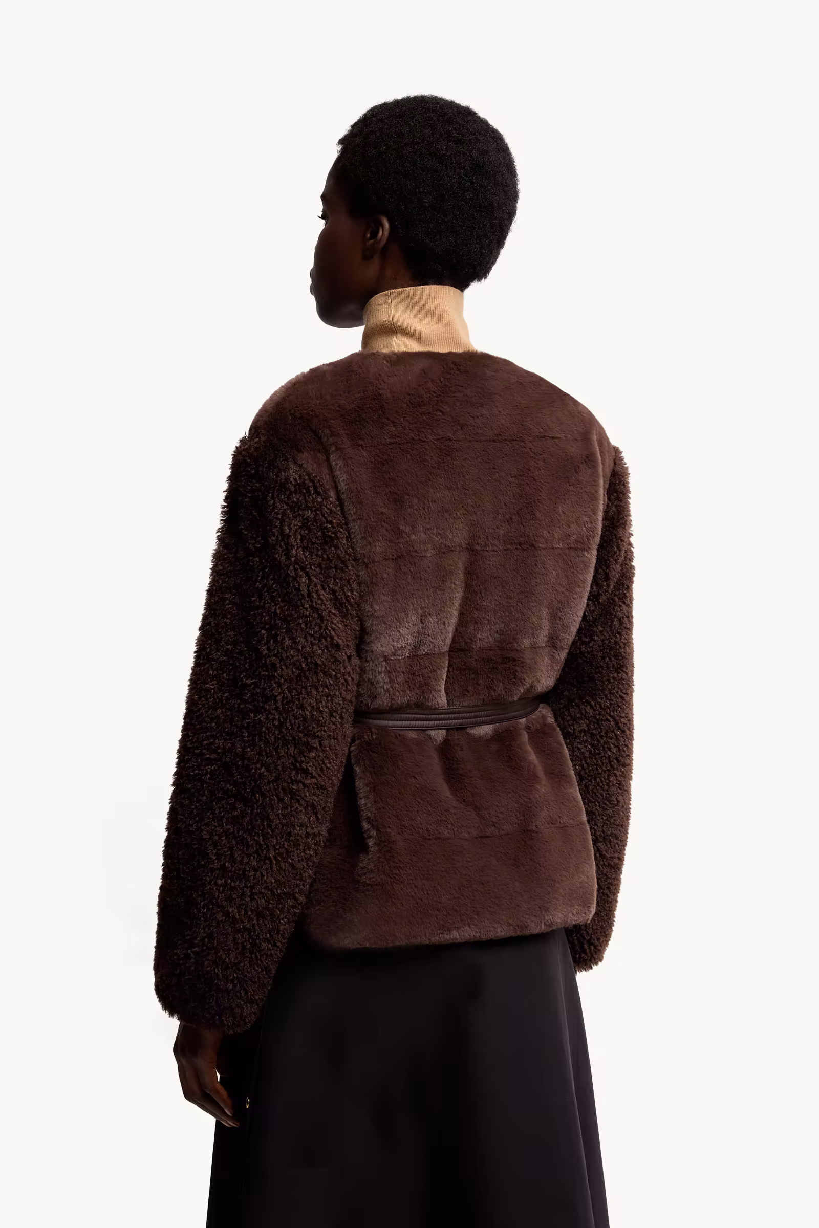 Jouillat Faux Fur & Teddy Short Down Jacket