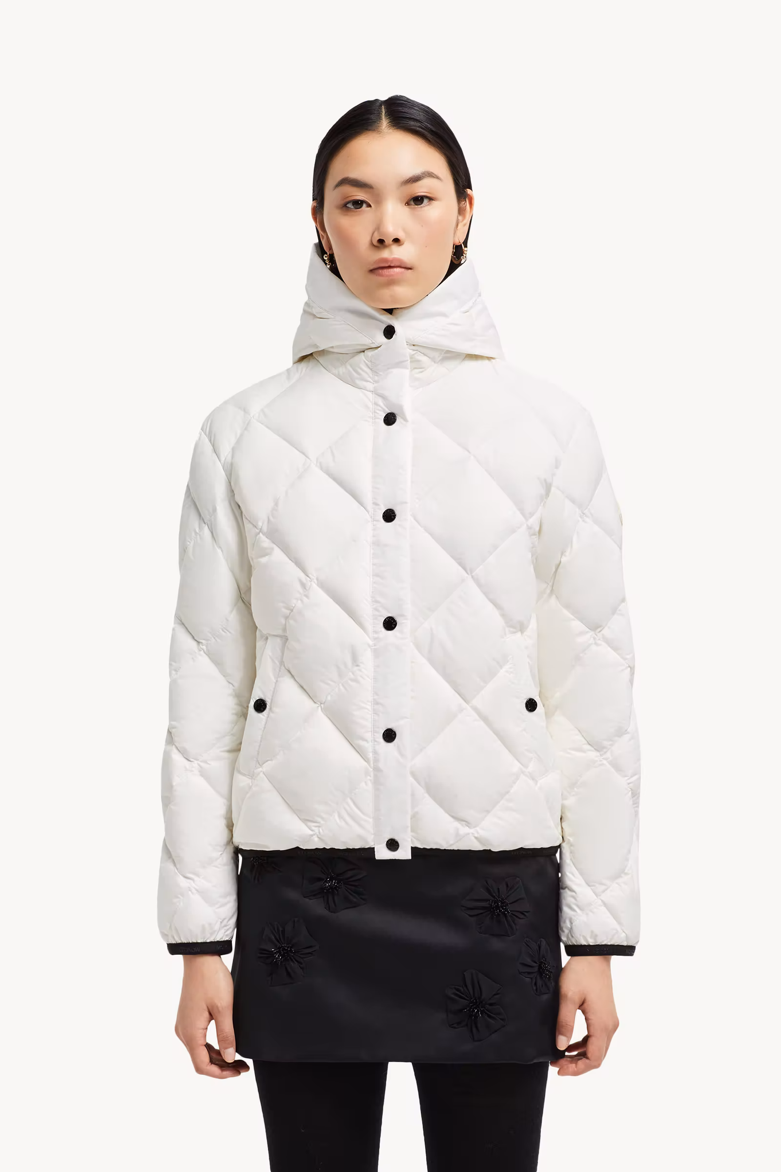 Arvouin Hooded Diamond-Quilted Short Down Jacket