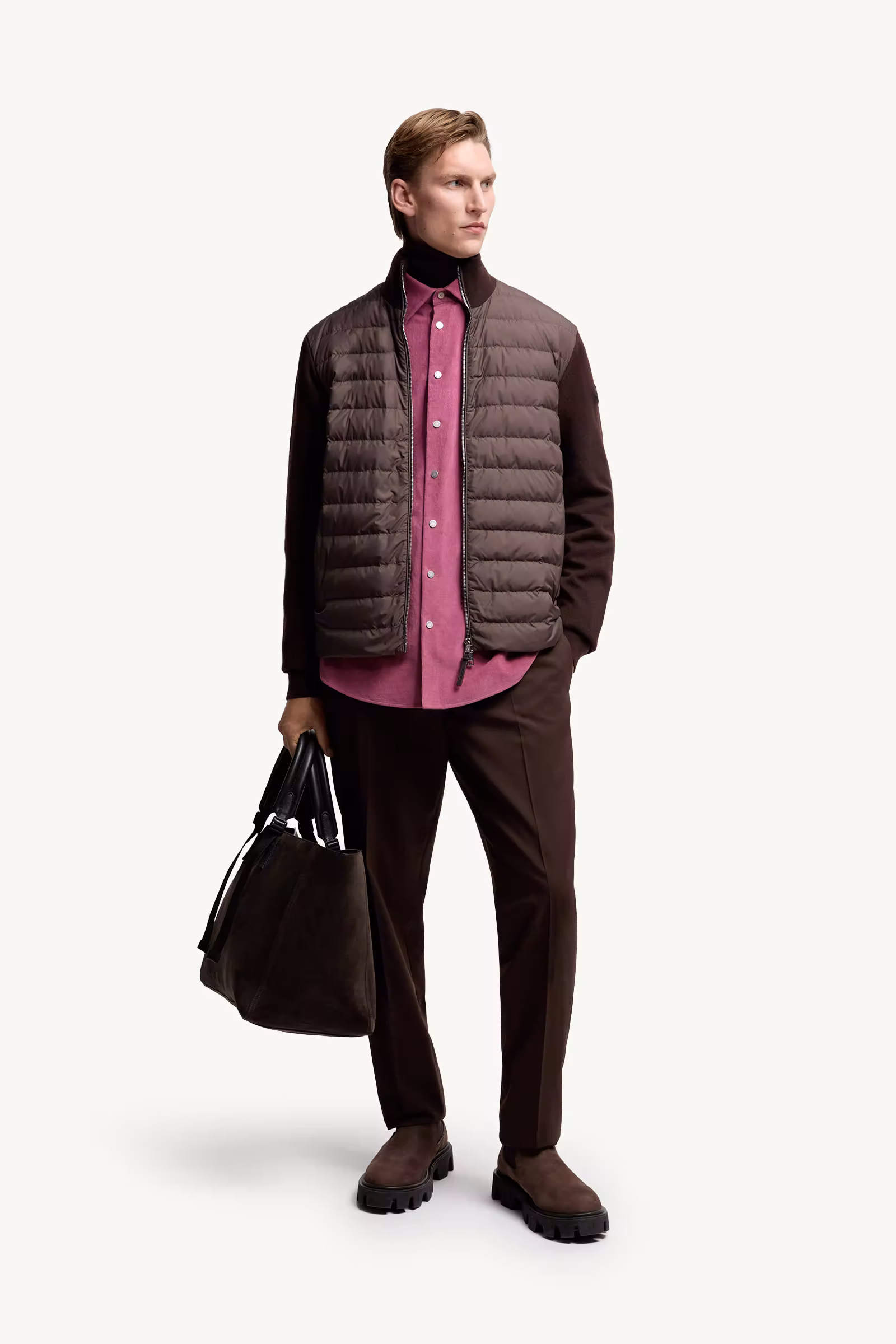 Padded Wool & Cashmere Zip-Up Cardigan