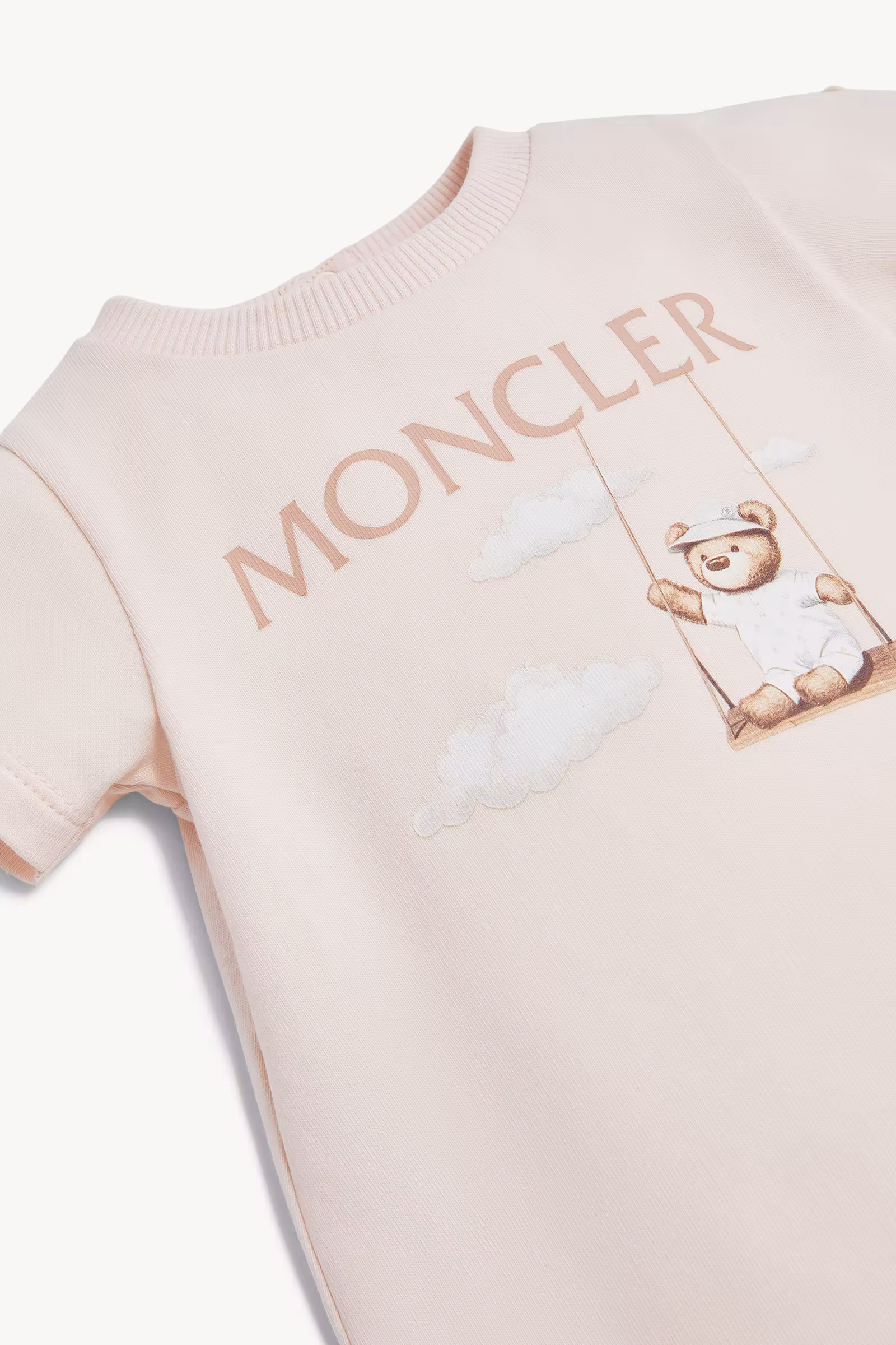 Teddy Bear Motif Cotton Romper