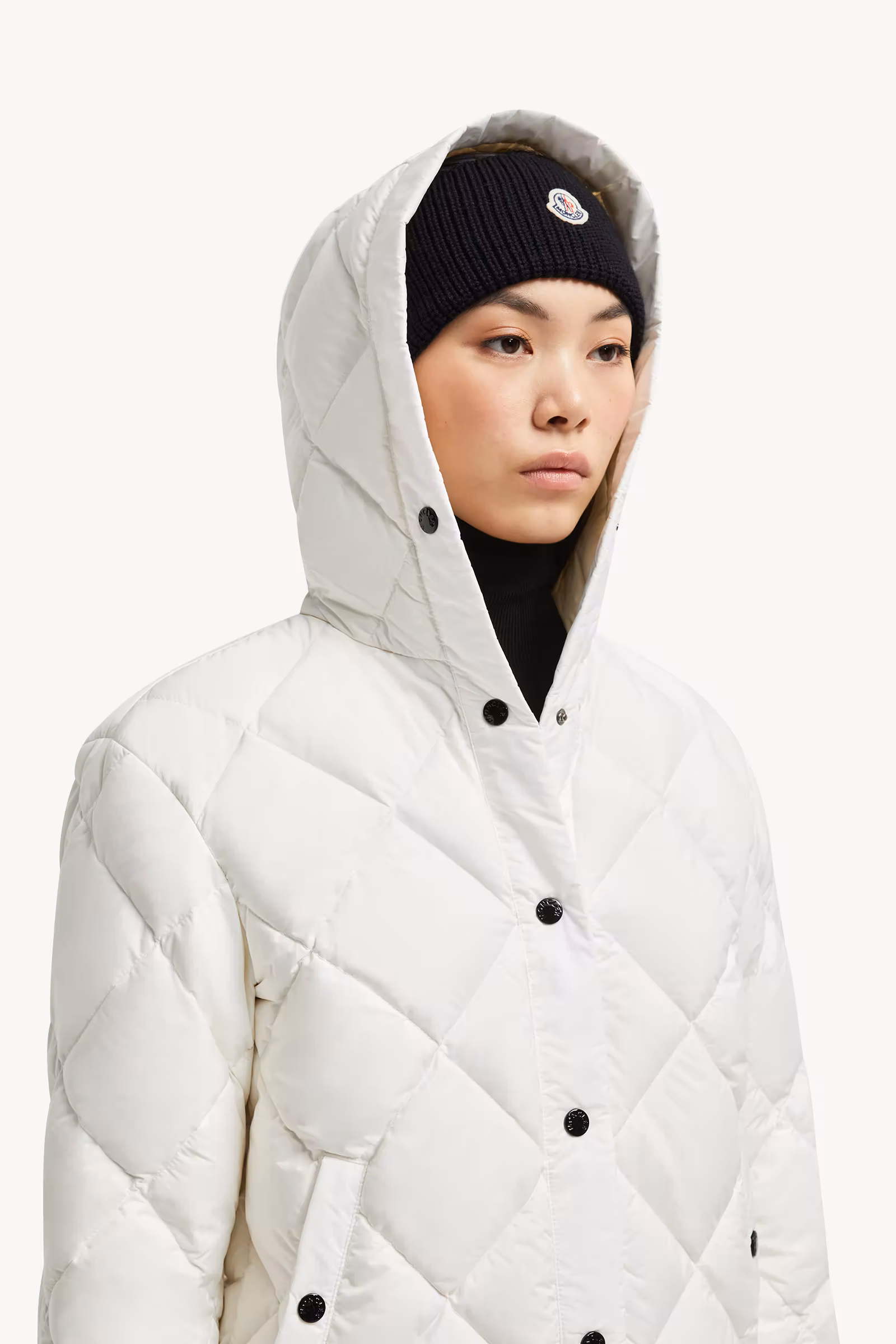 Arvouin Hooded Diamond-Quilted Short Down Jacket