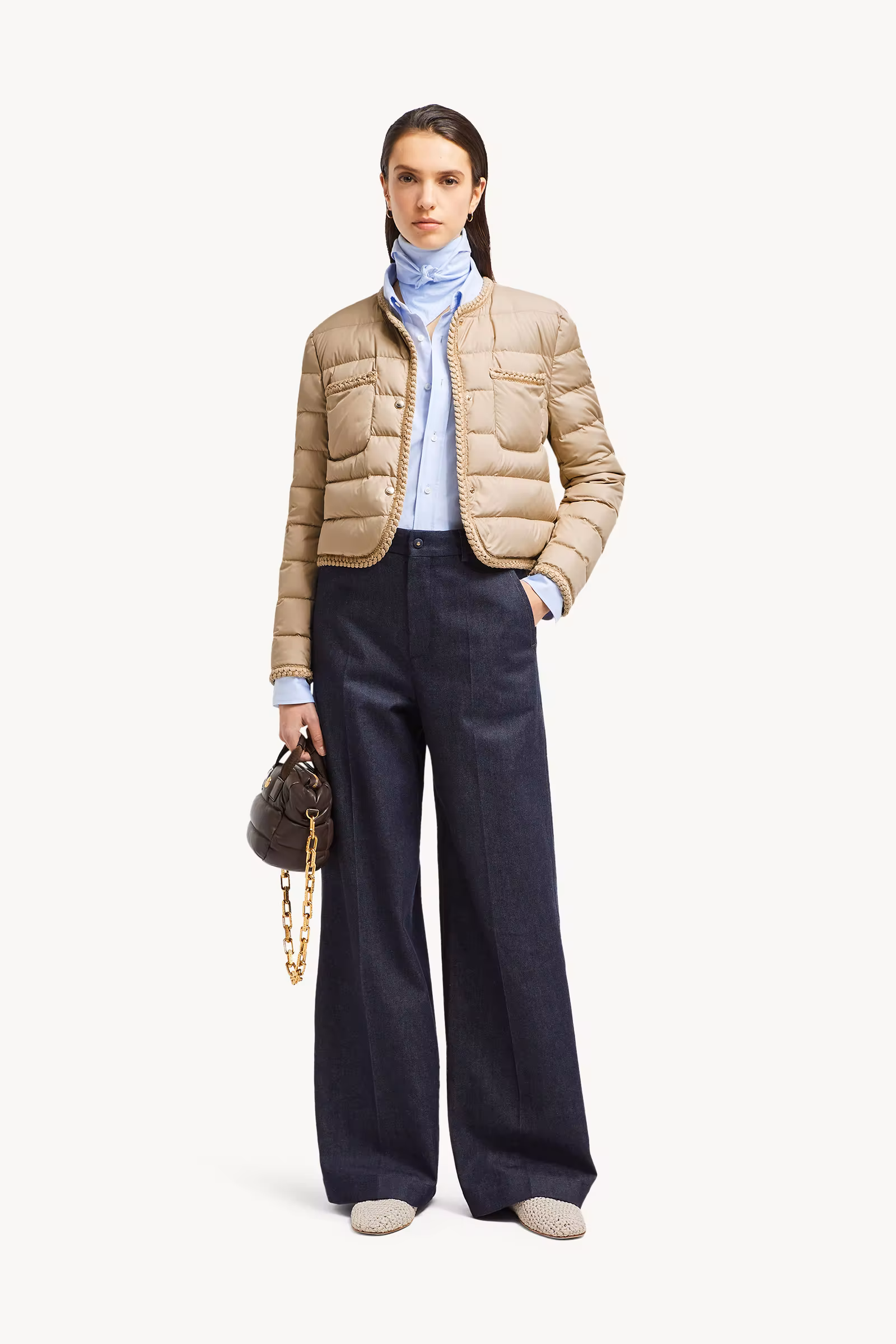 Gencay Braided Trim Short Down Jacket