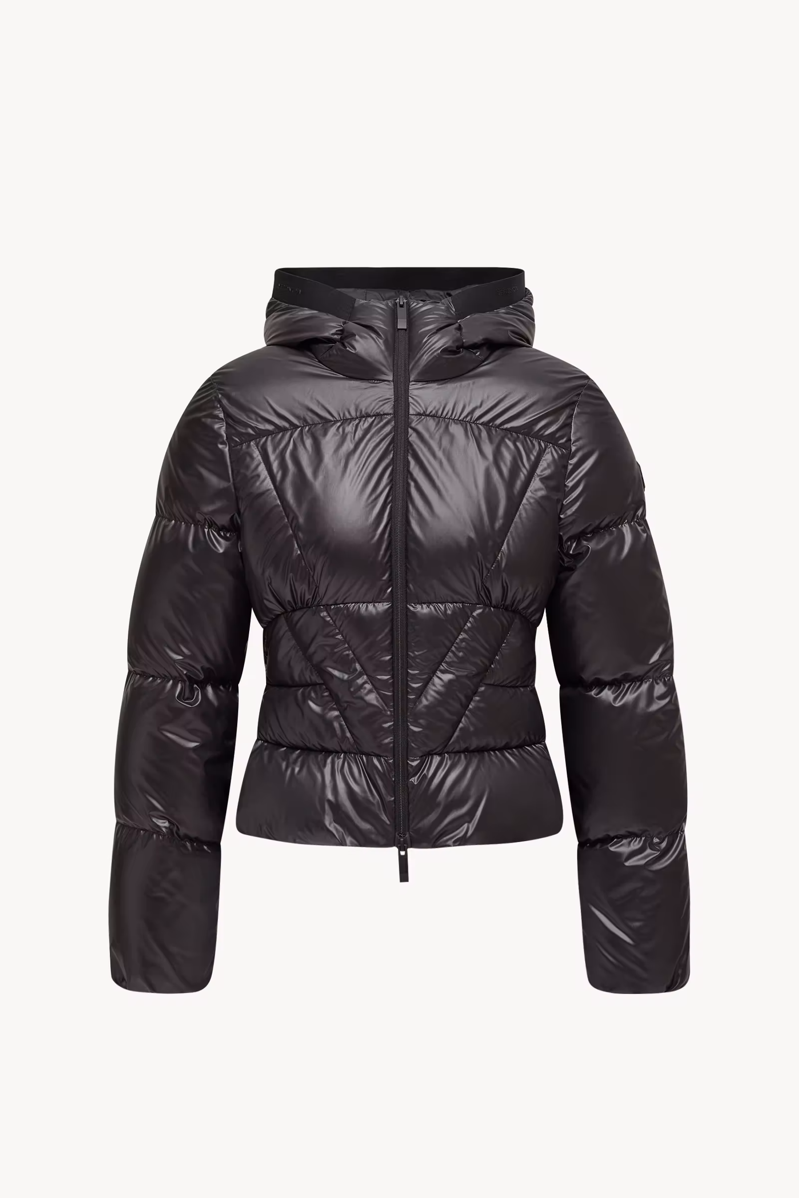 Wineck Hooded Geometric-Quilted Short Down Jacket