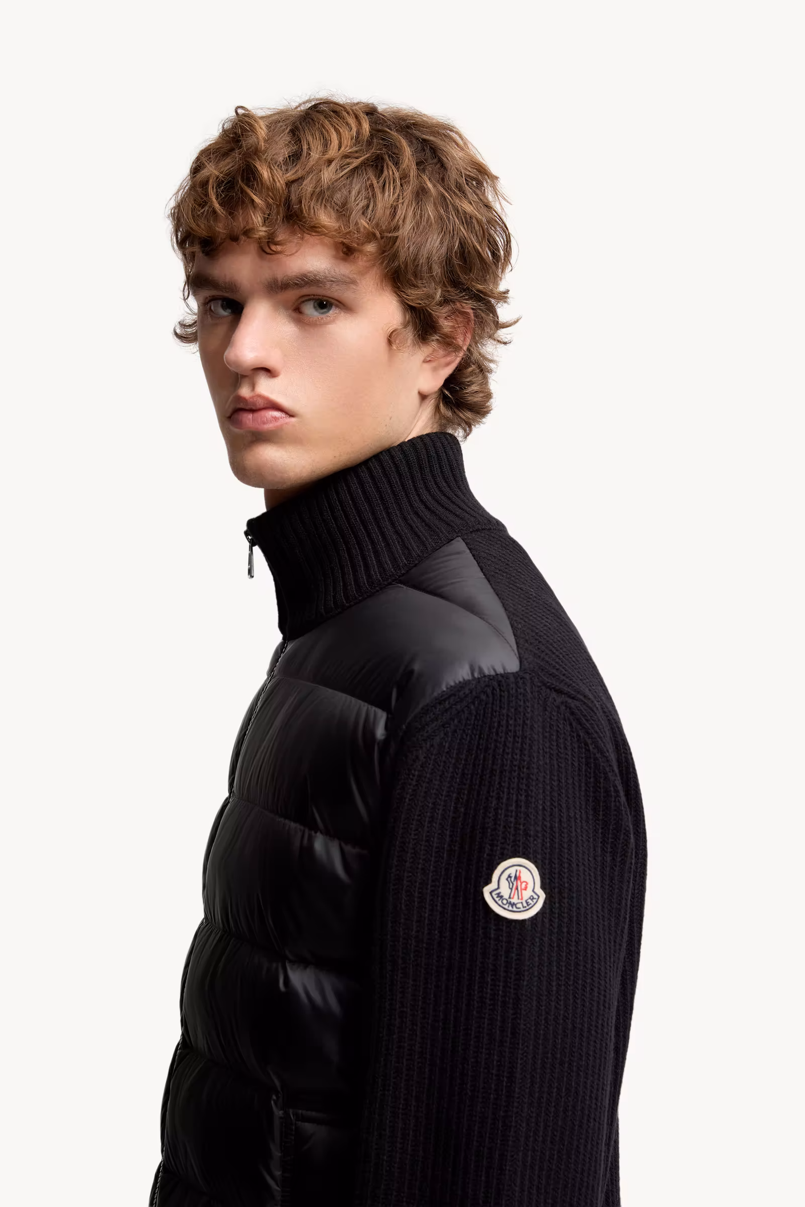 Padded Wool & Cashmere Zip-Up Cardigan