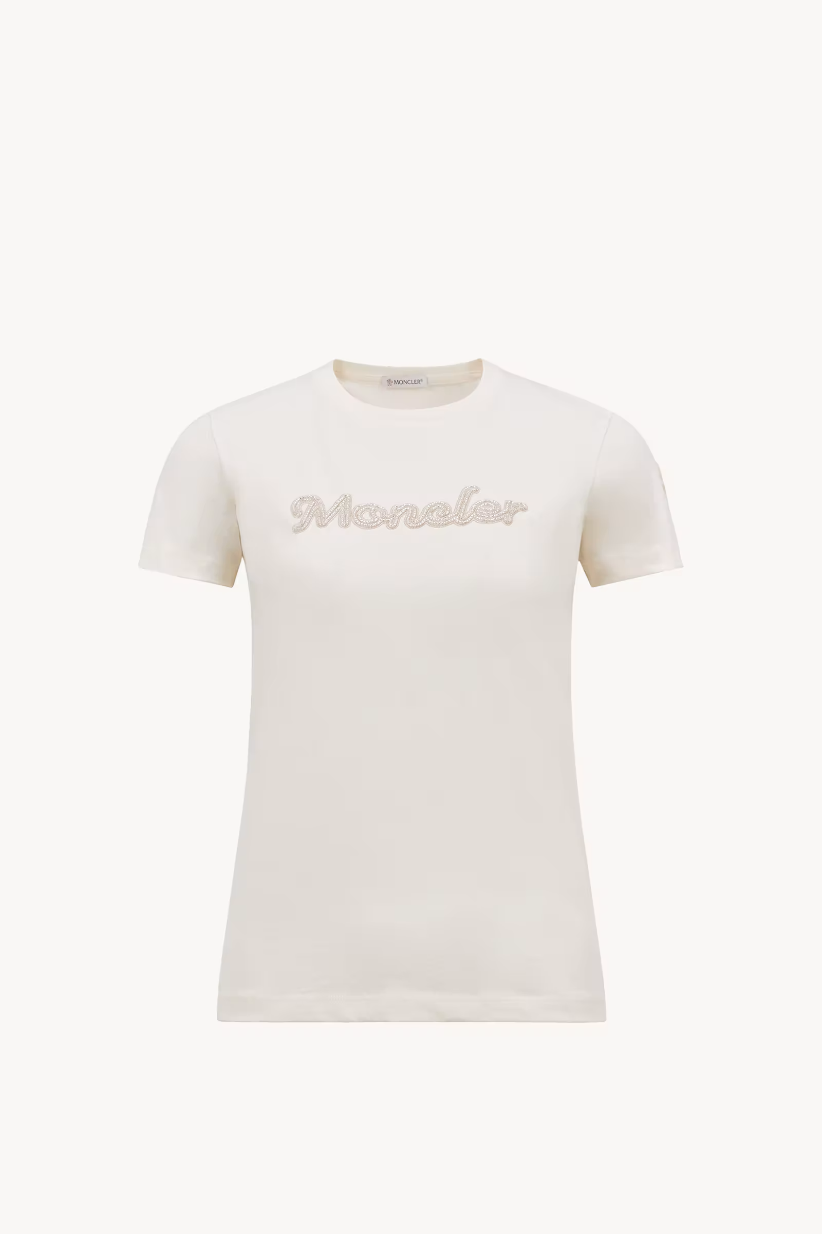 Pearl-Embroidered Logo Cotton T-Shirt
