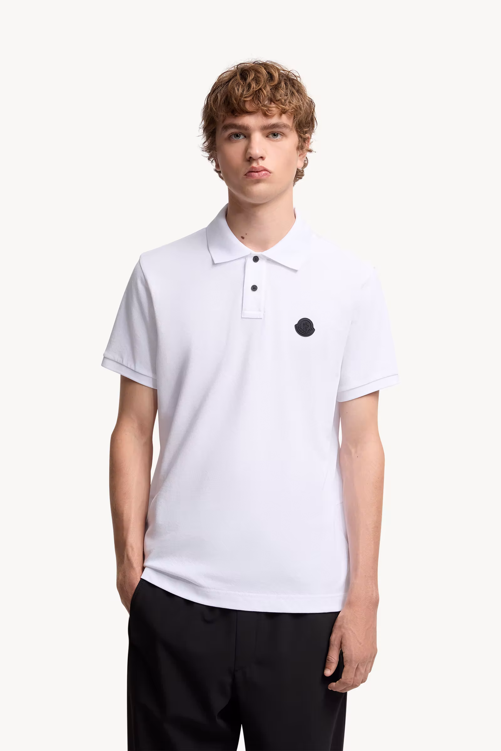 Logo Patch Cotton Piquet Polo Shirt