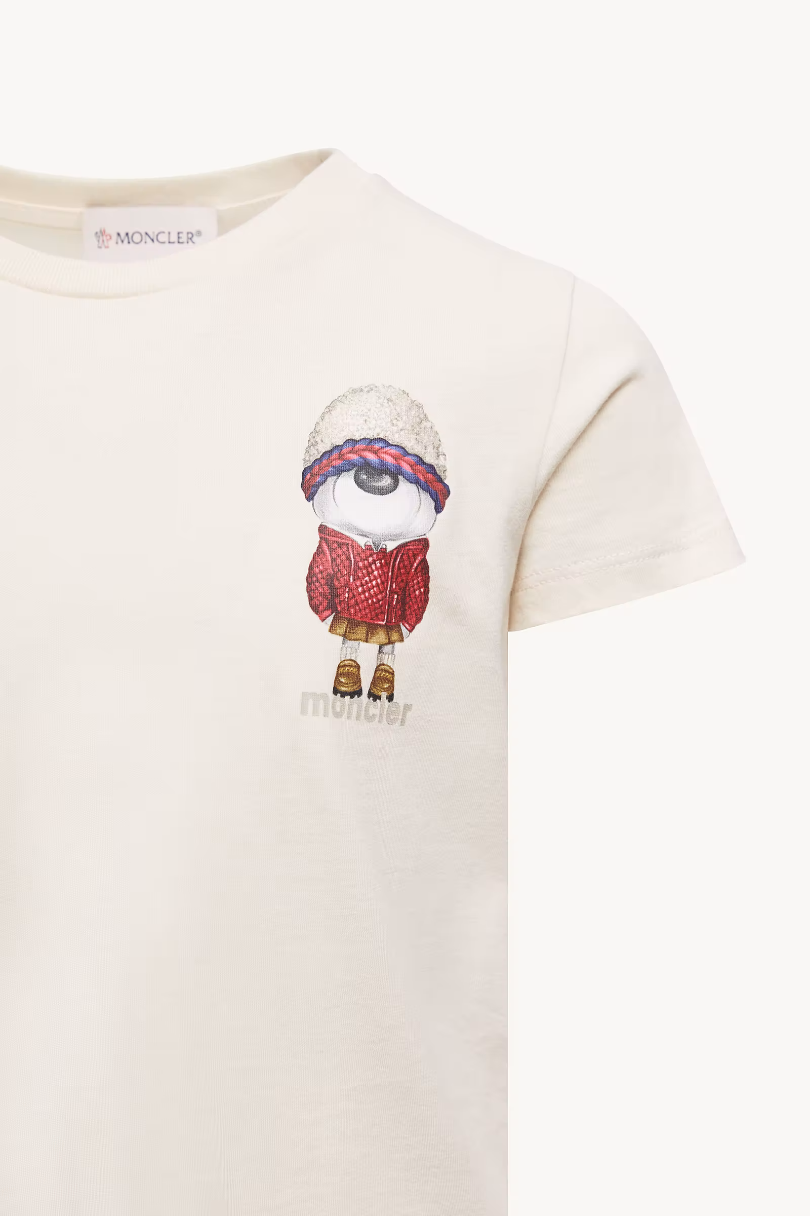 Teddy Bear Motif Cotton T-Shirt