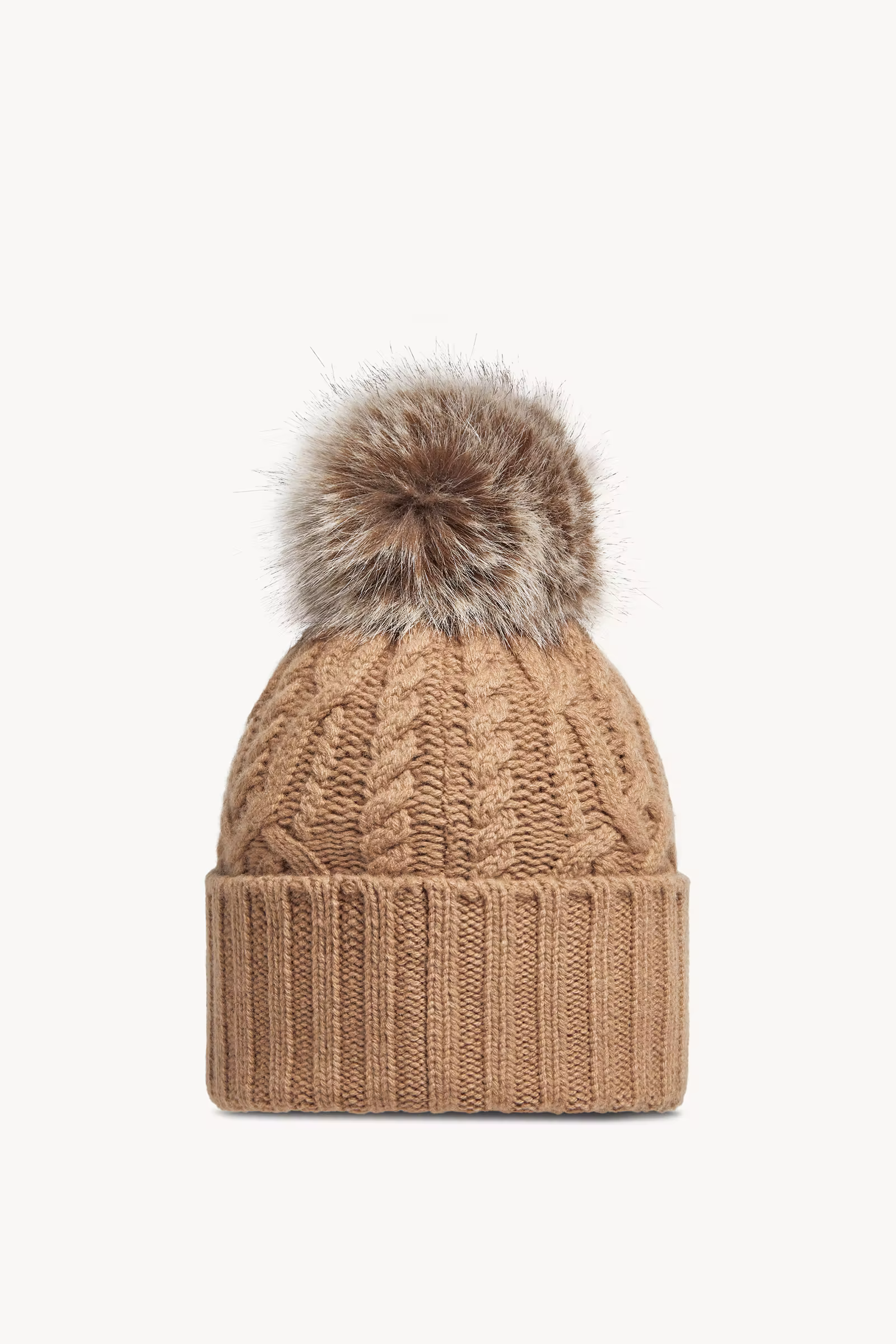 Cashmere Blend Beanie with Pom Pom