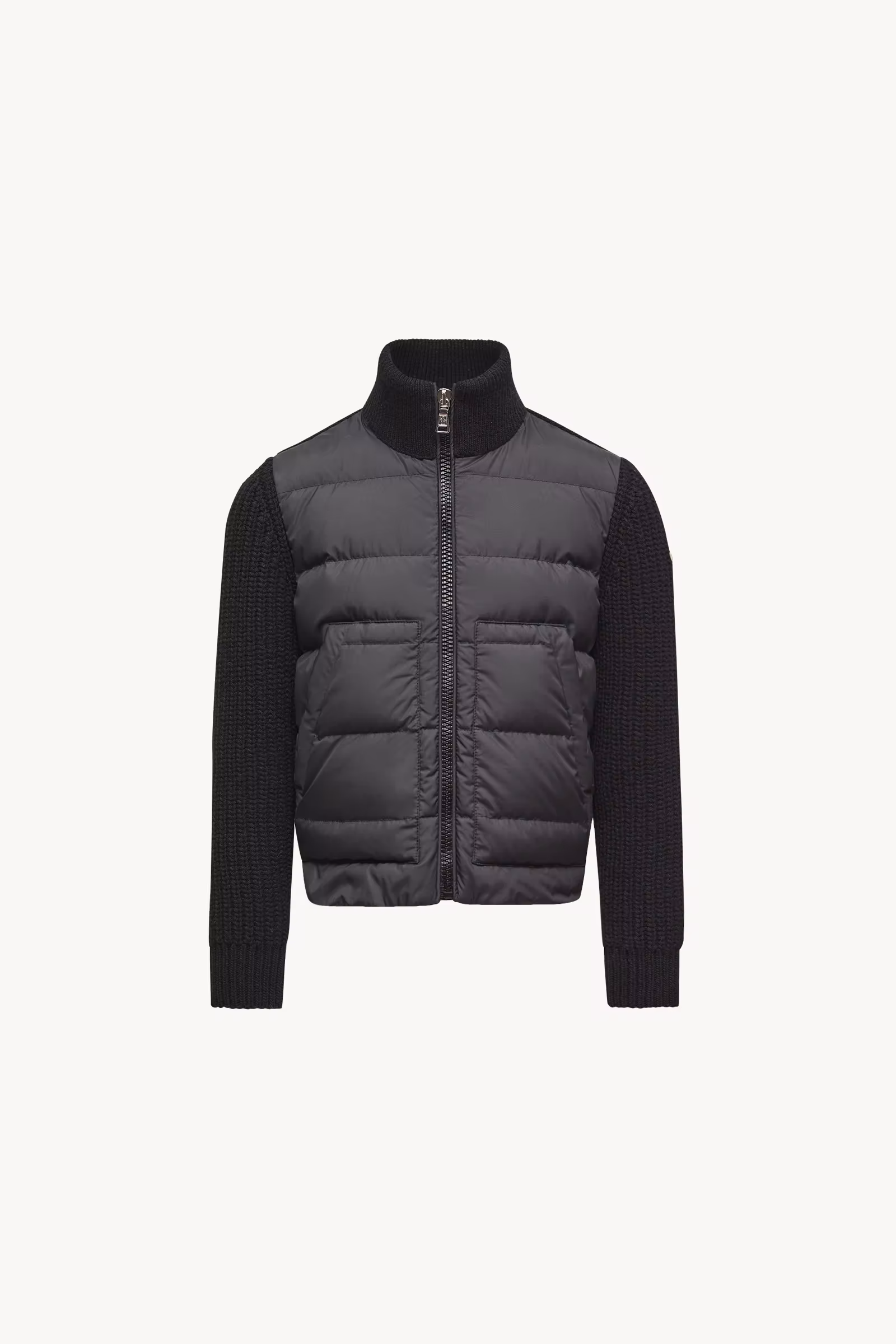 Padded Wool Zip-Up Cardigan