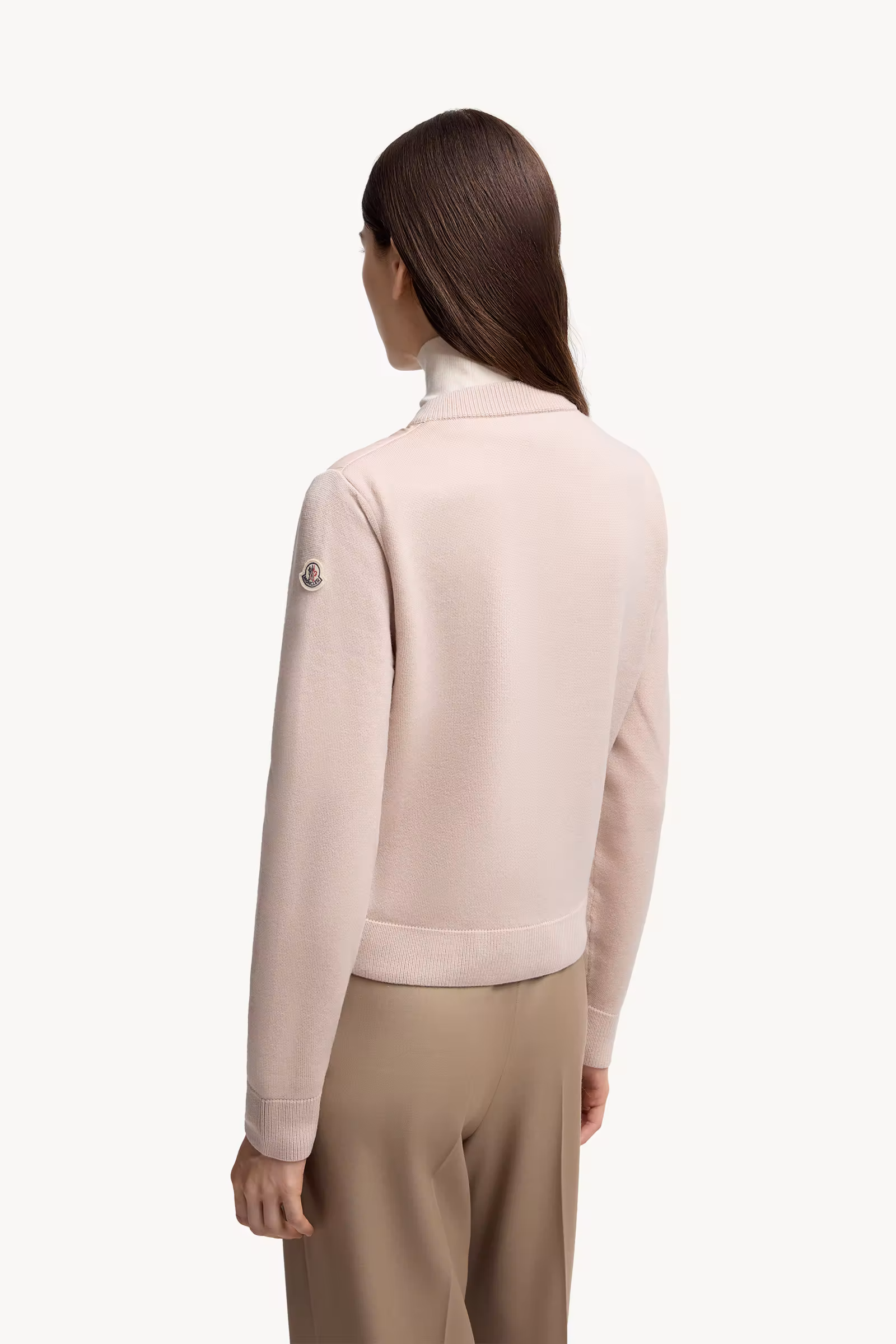 Padded Wool Zip-Up Cardigan