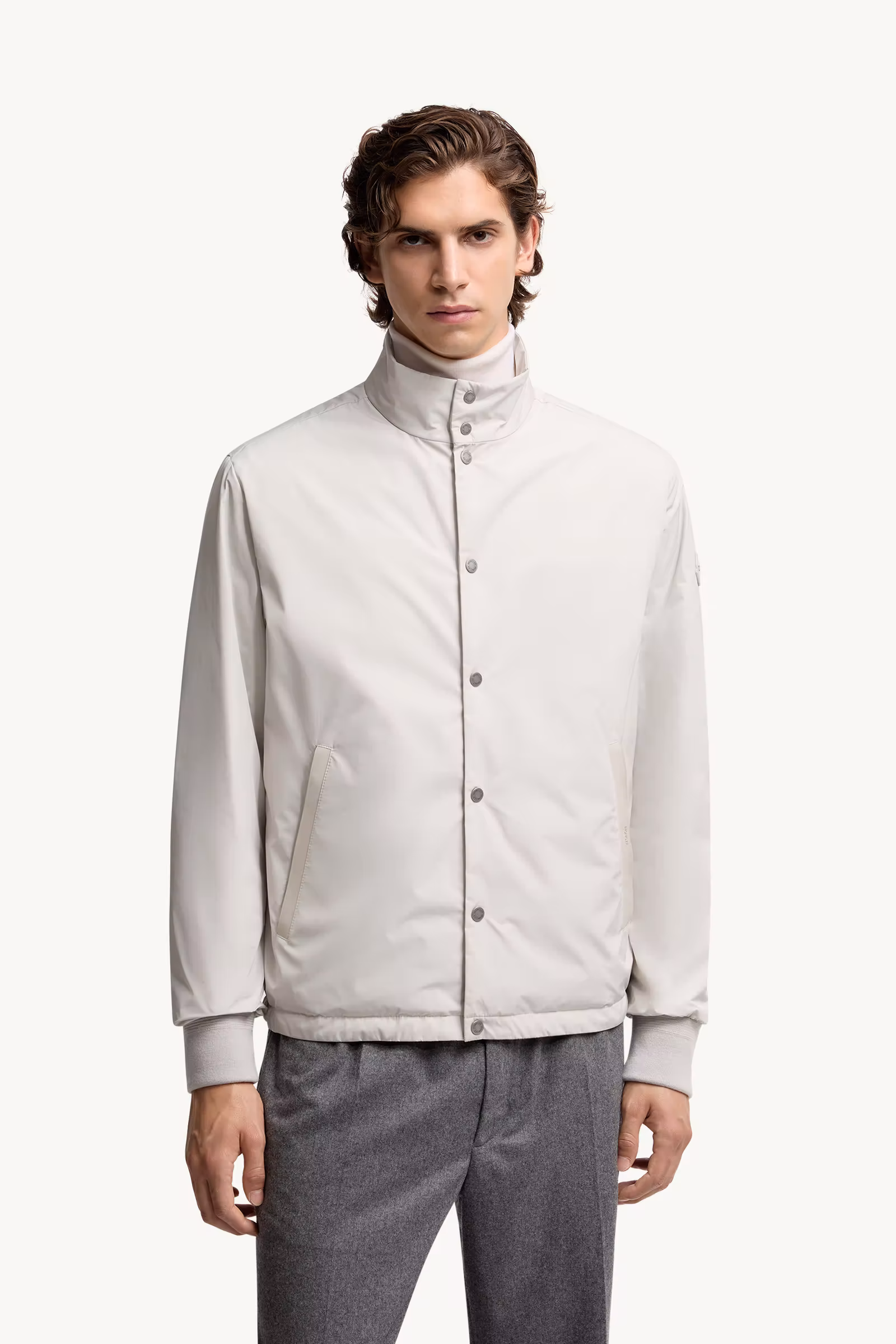 Lanques Leather-Trimmed Short Down Jacket
