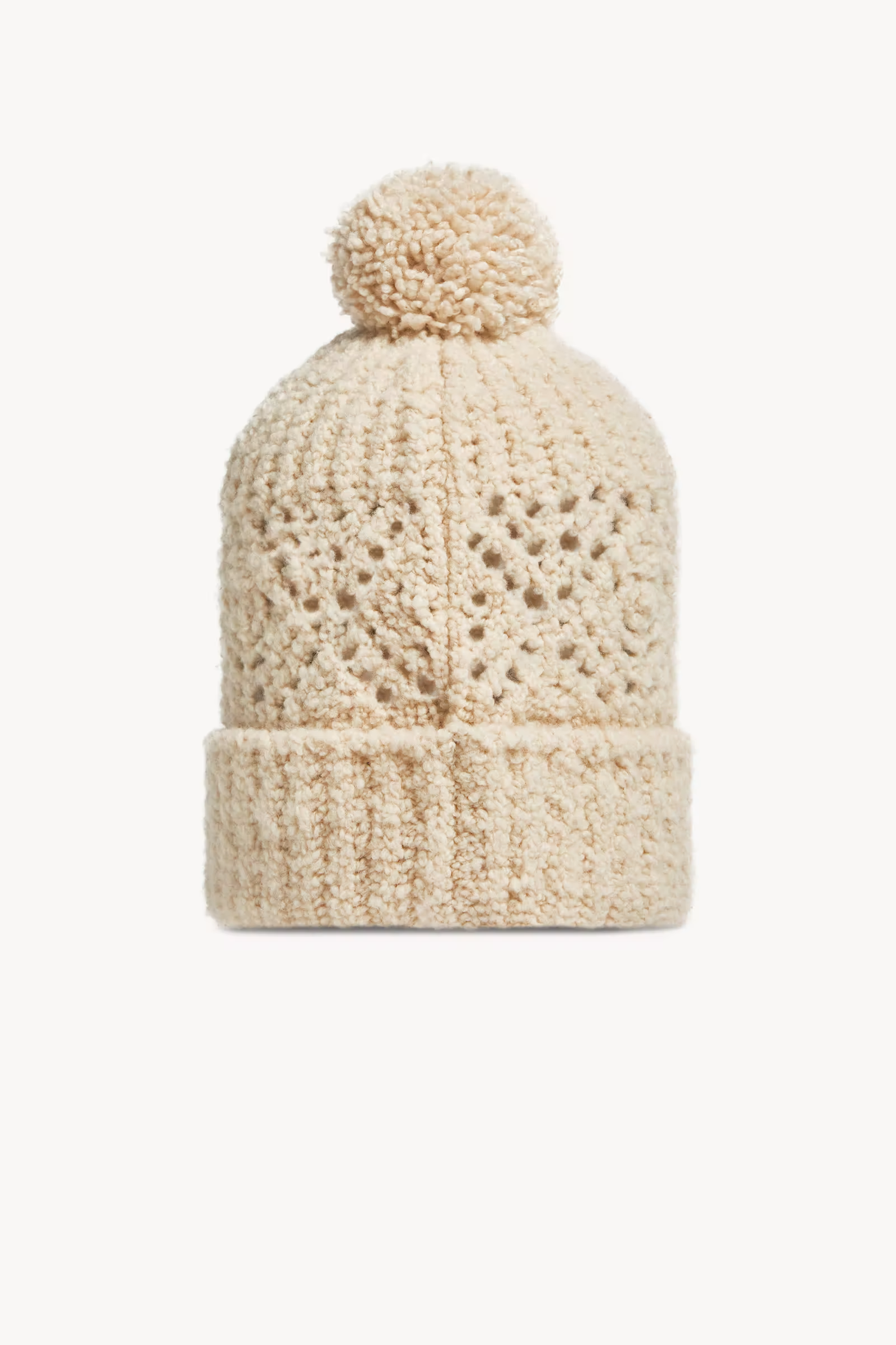 Wool Blend Beanie with Pom Pom