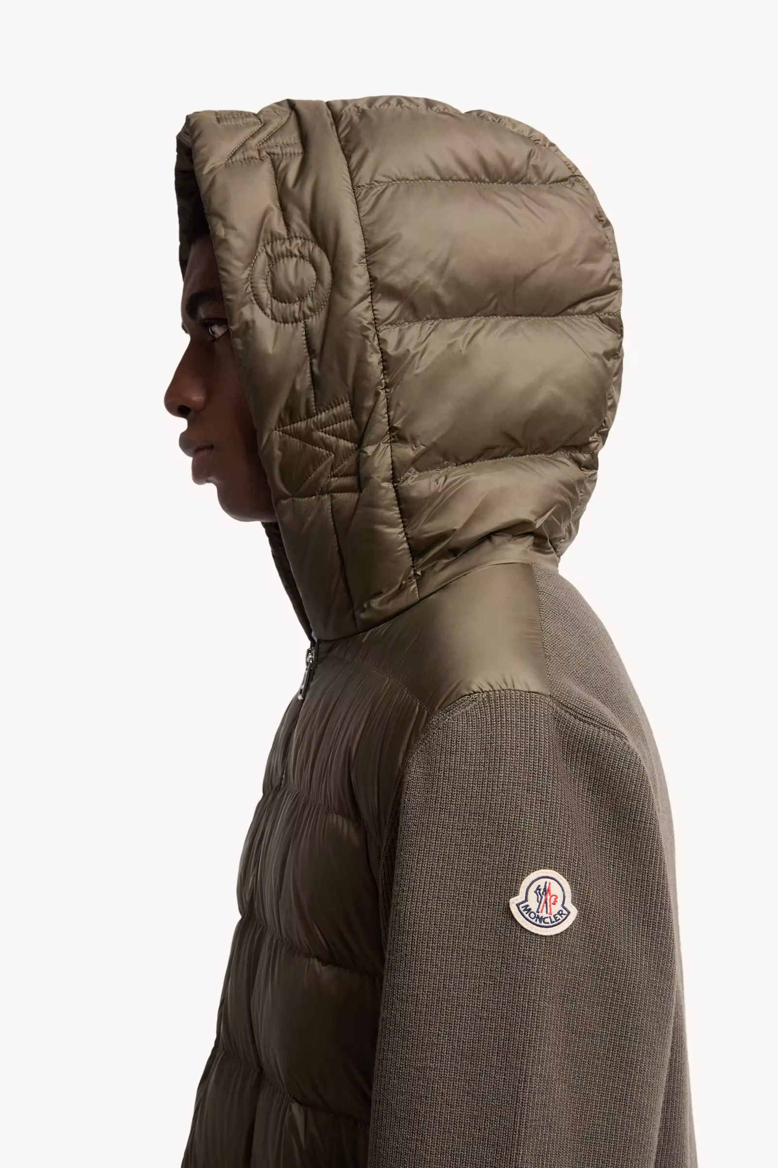 Padded Wool Zip-Up Hoodie