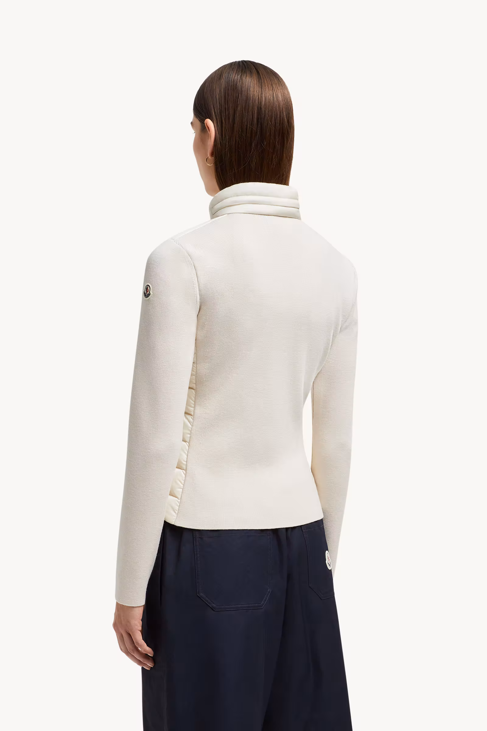 Padded Wool Zip-Up Cardigan