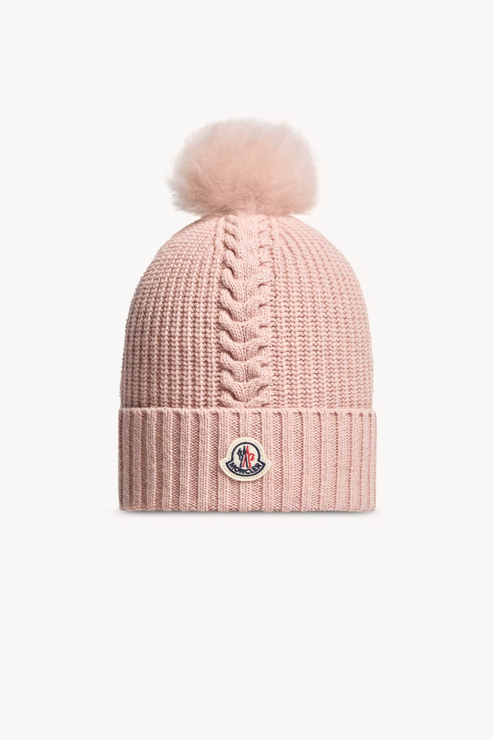 Wool Beanie with Shearling Pom Pom