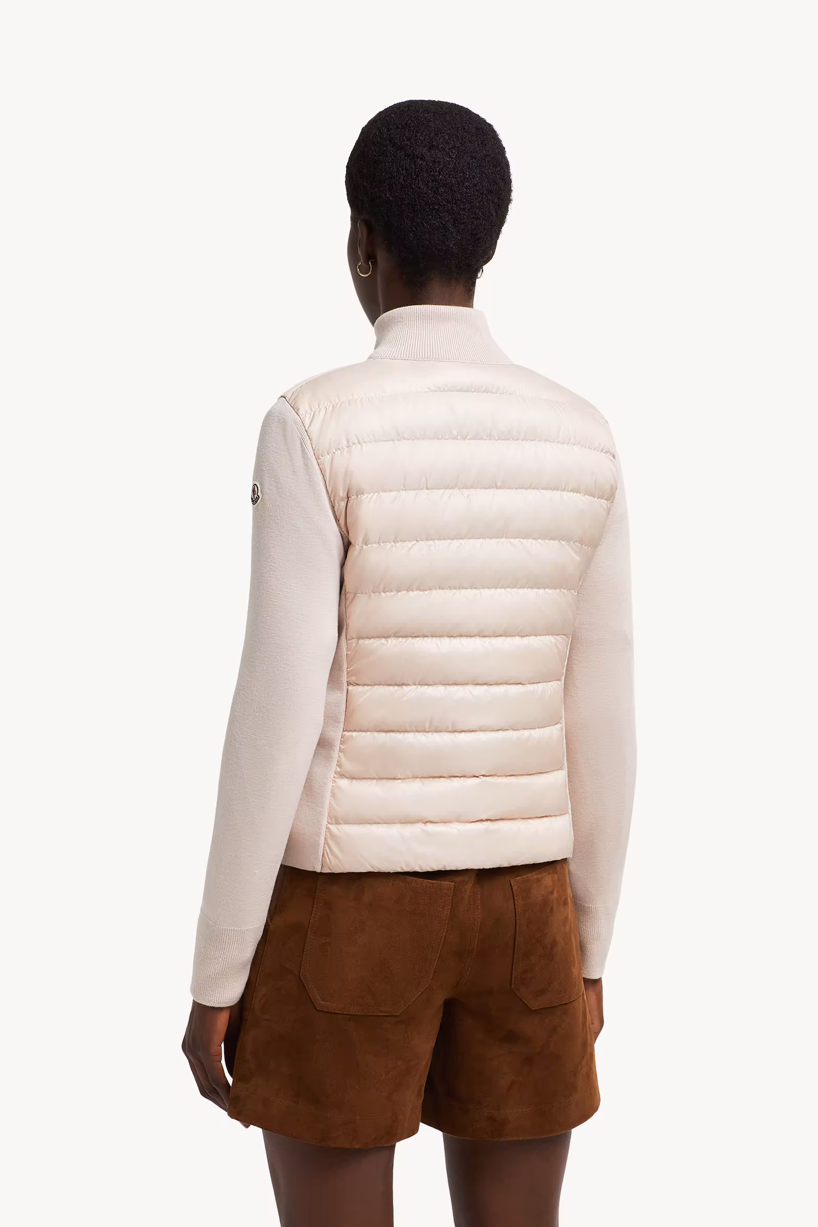 Padded Wool Zip-Up Cardigan