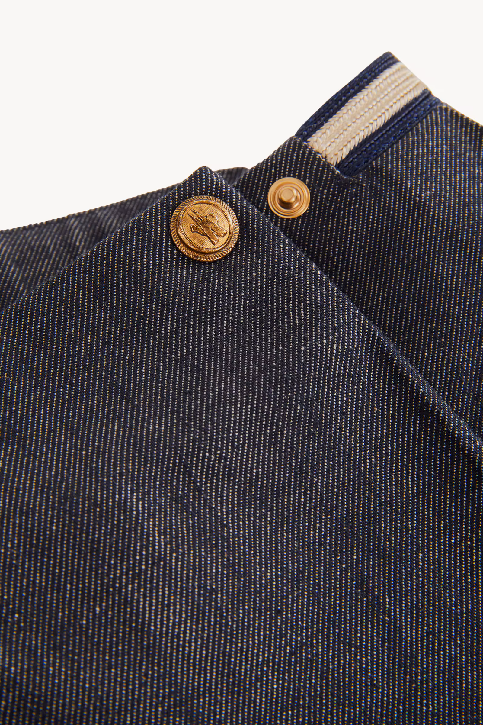 Pleated Denim Skirt
