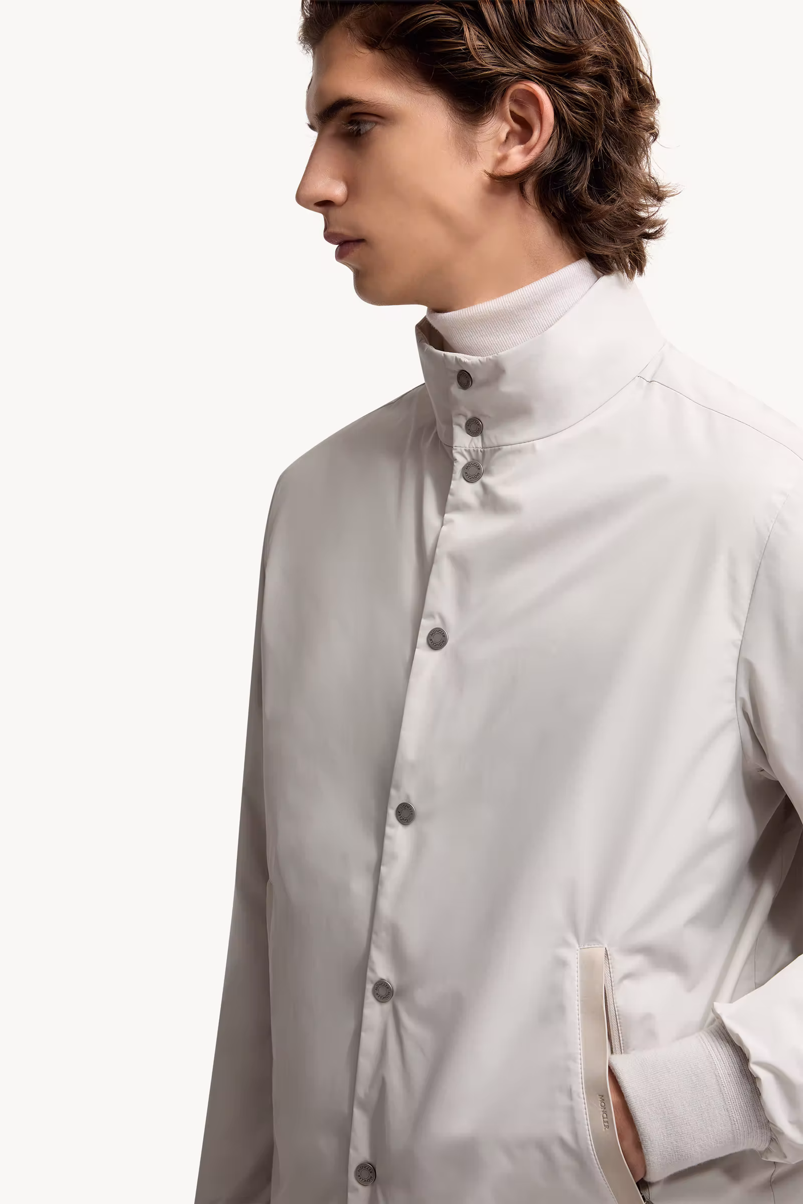 Lanques Leather-Trimmed Short Down Jacket
