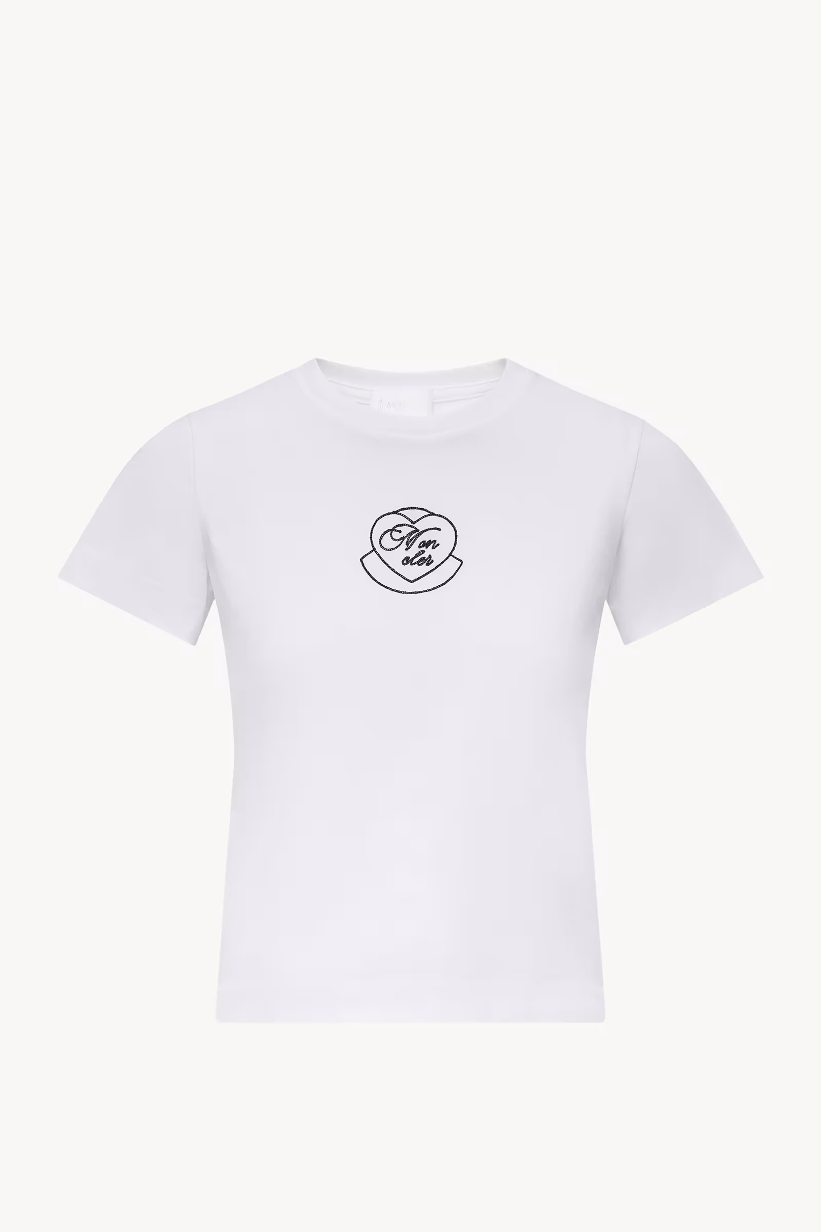 Embroidered Heart Logo Cotton T-Shirt