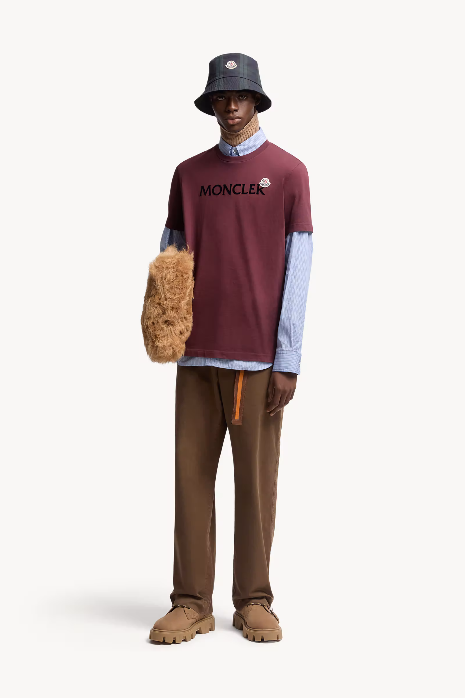 Flocked Logo Cotton T-Shirt