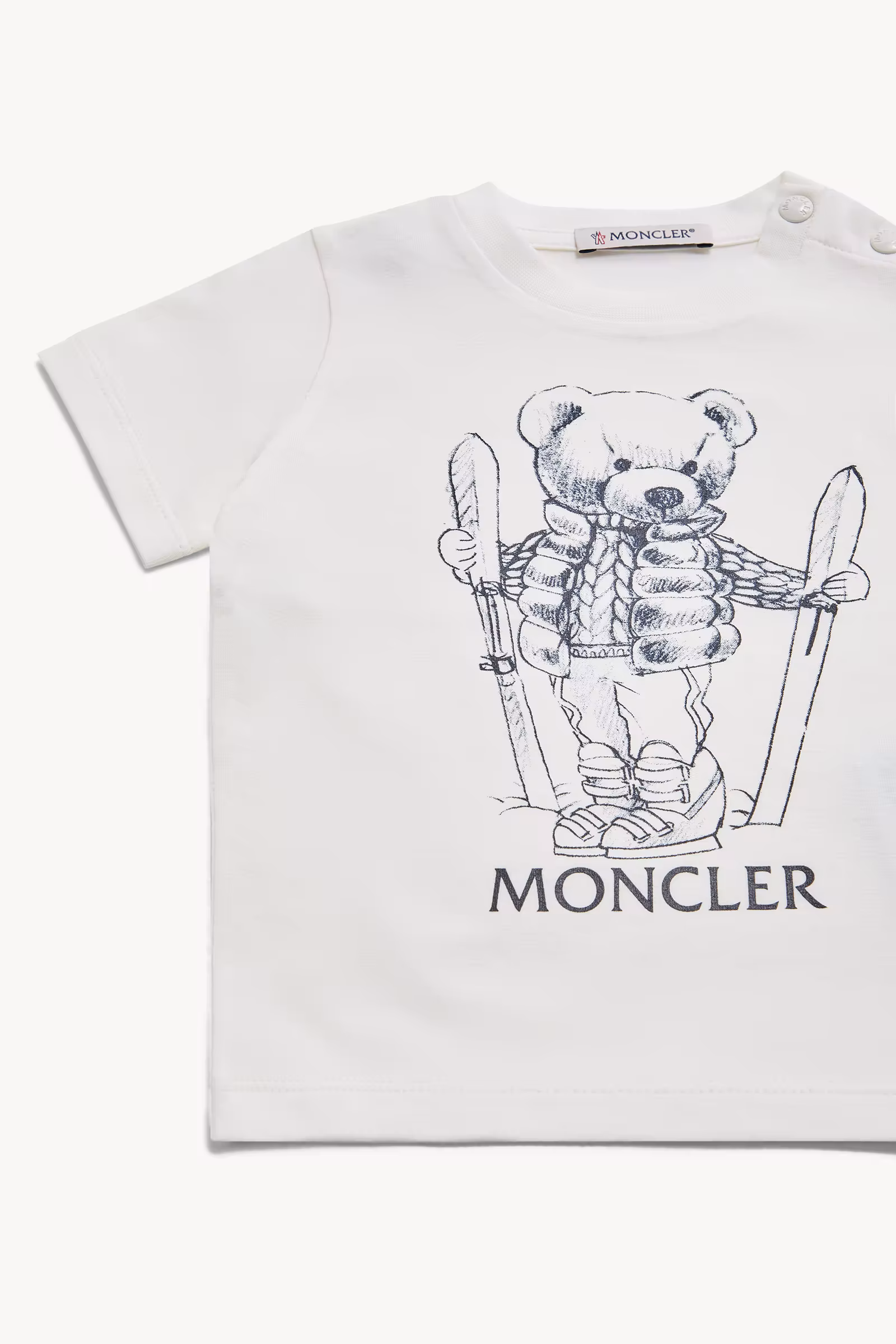 Teddy Bear Motif Cotton T-Shirt