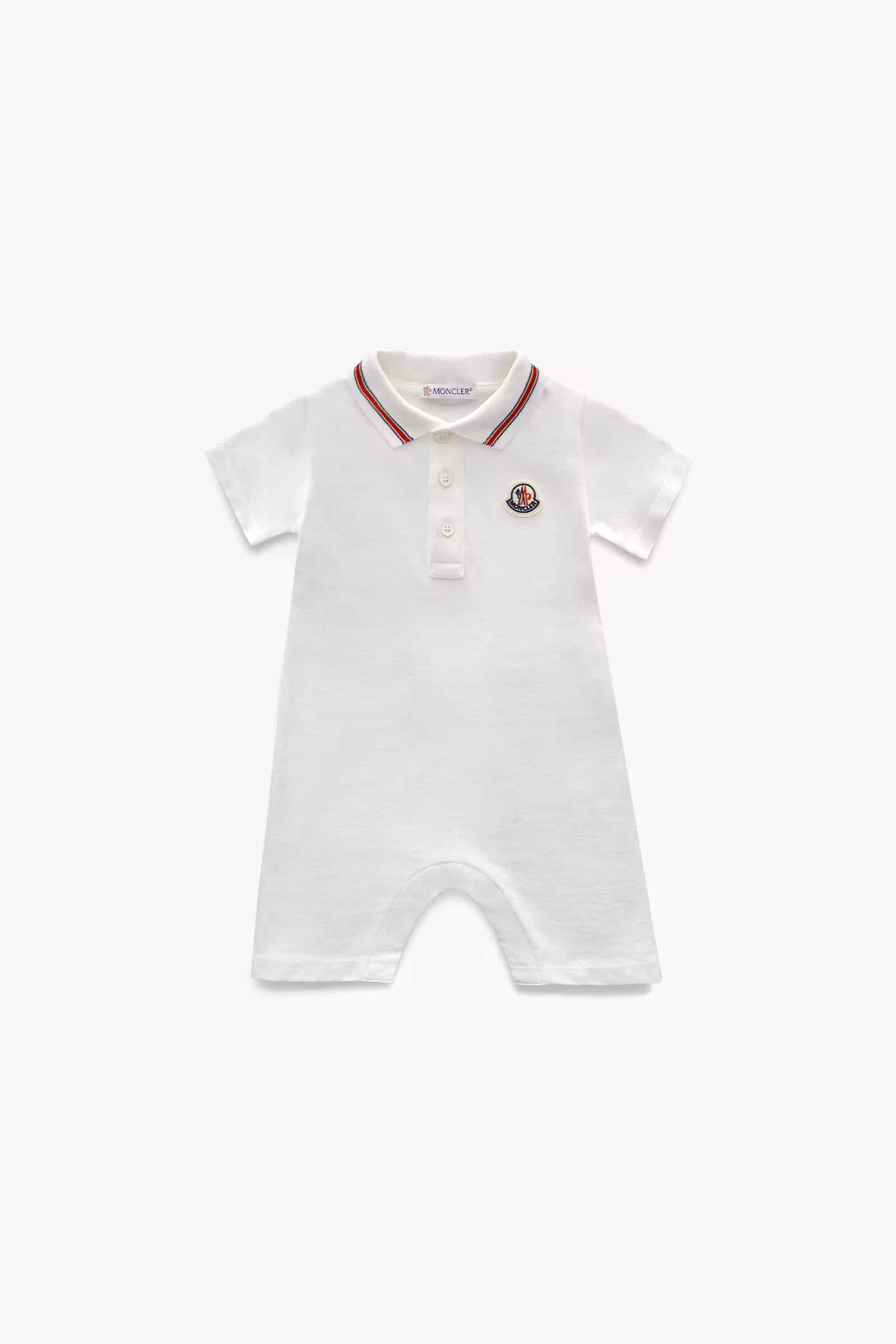 Logo Patch Cotton Piquet Baby Romper