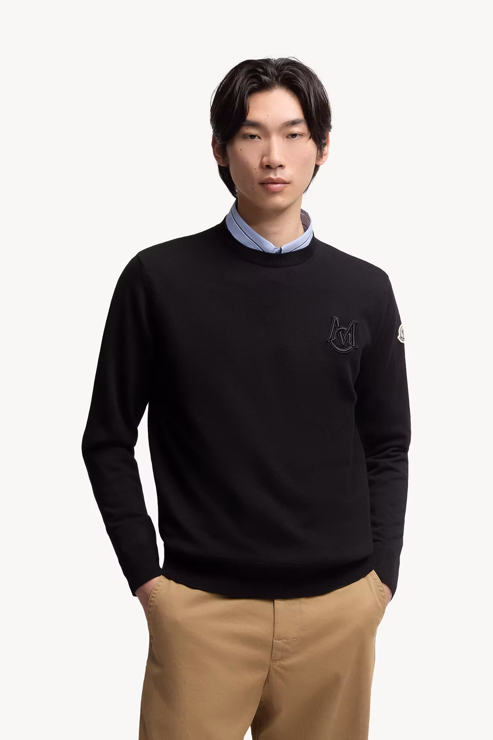 Embroidered Monogram Cotton Sweater