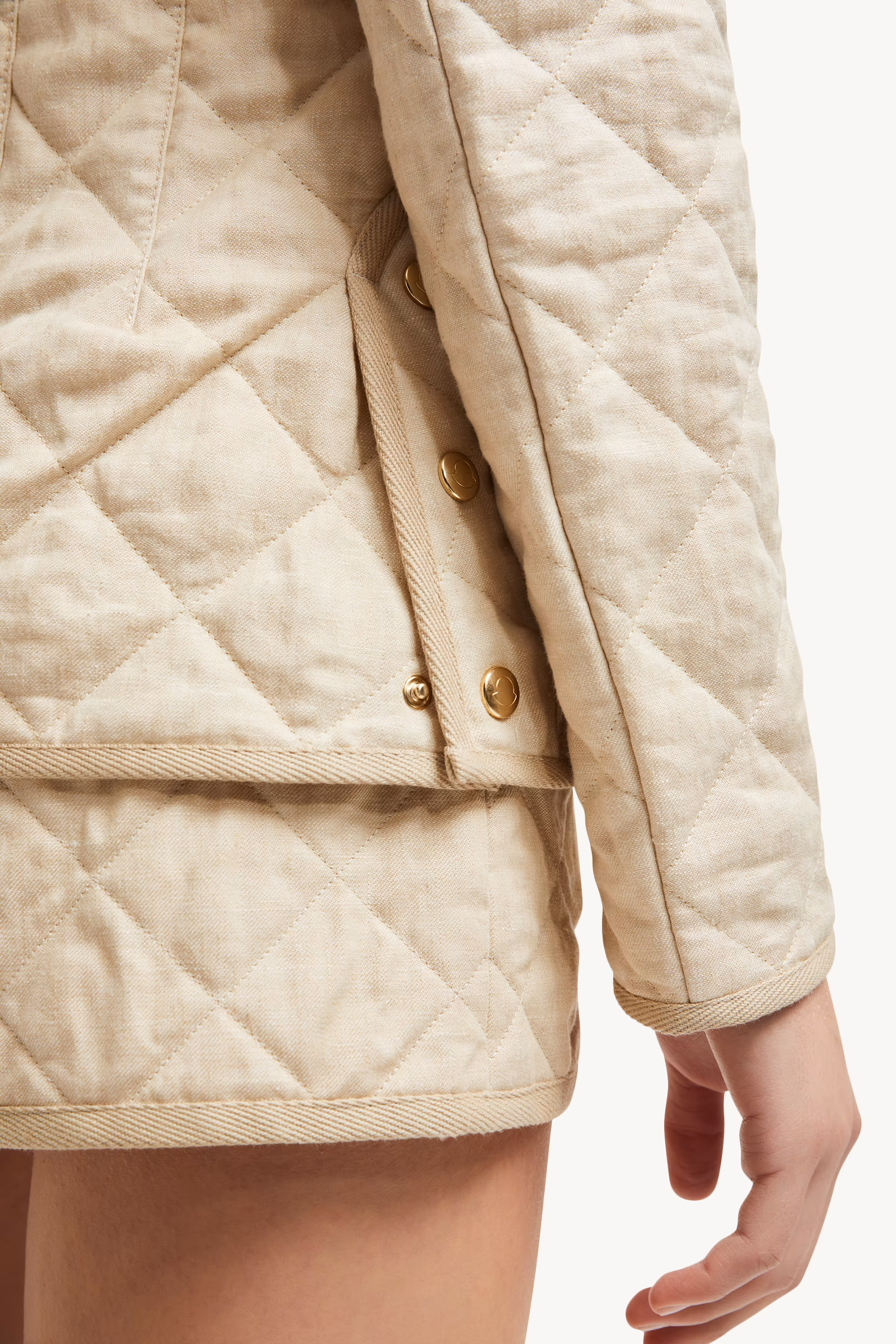 Uzes Diamond-Quilted Padded Linen Jacket