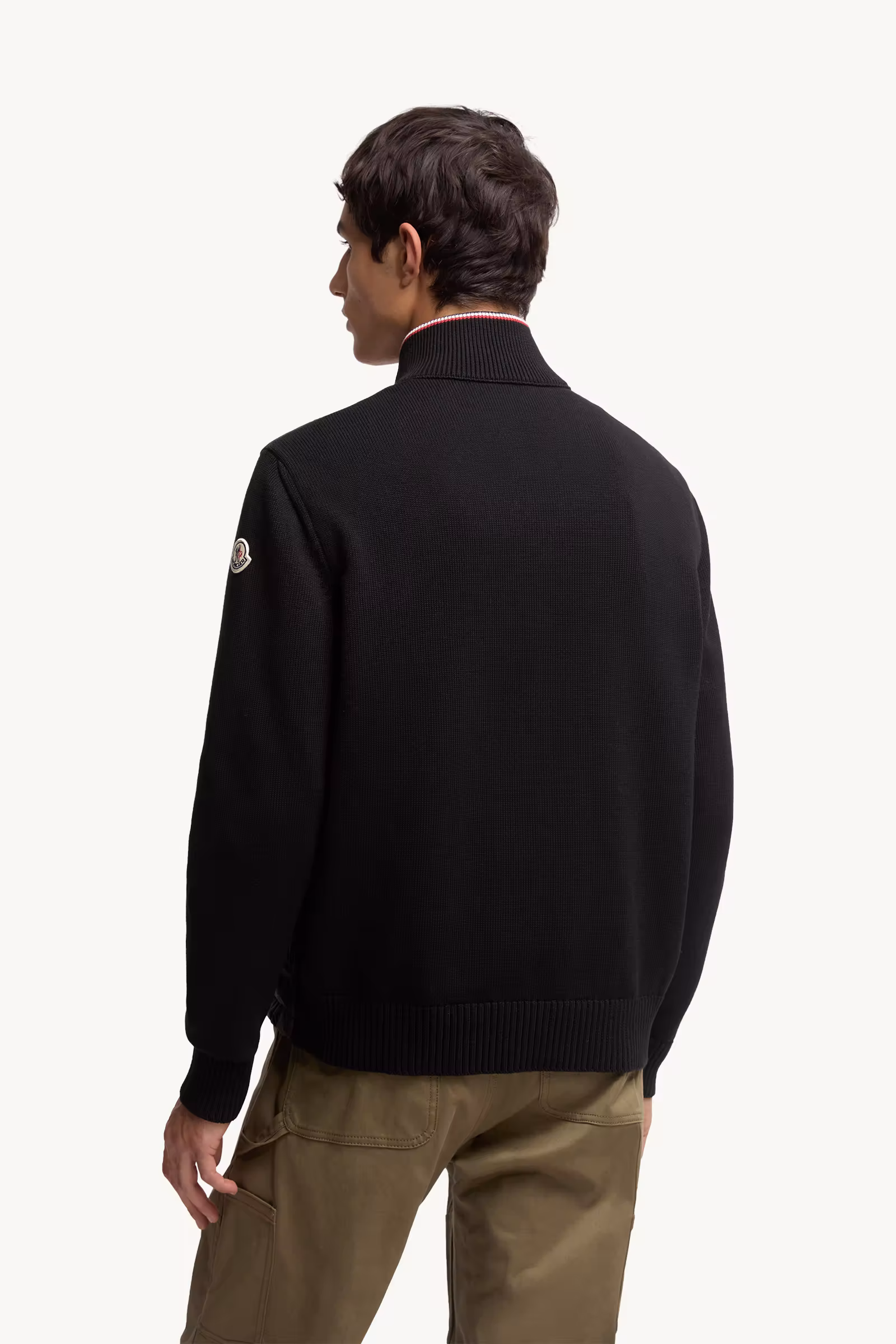 Padded Zip-Up Cotton Cardigan