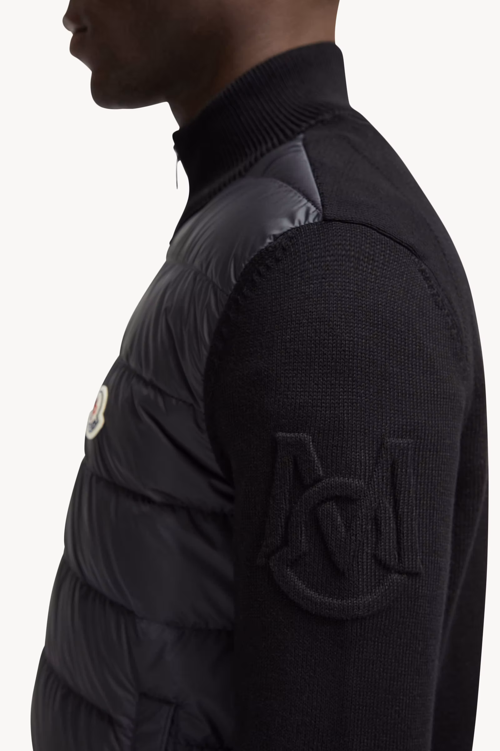 Padded Cotton Zip-Up Cardigan