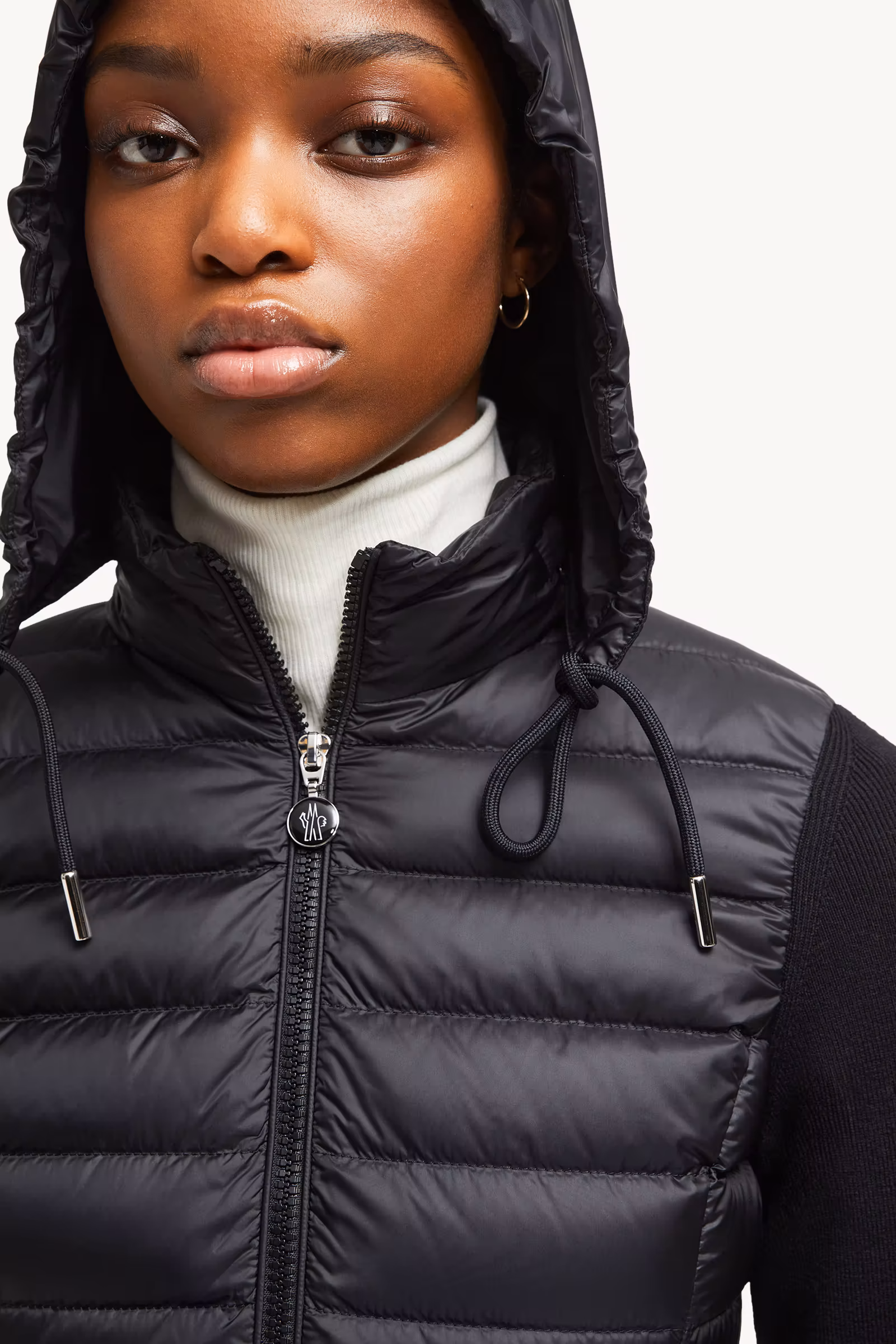Padded Wool Zip-Up Cardigan