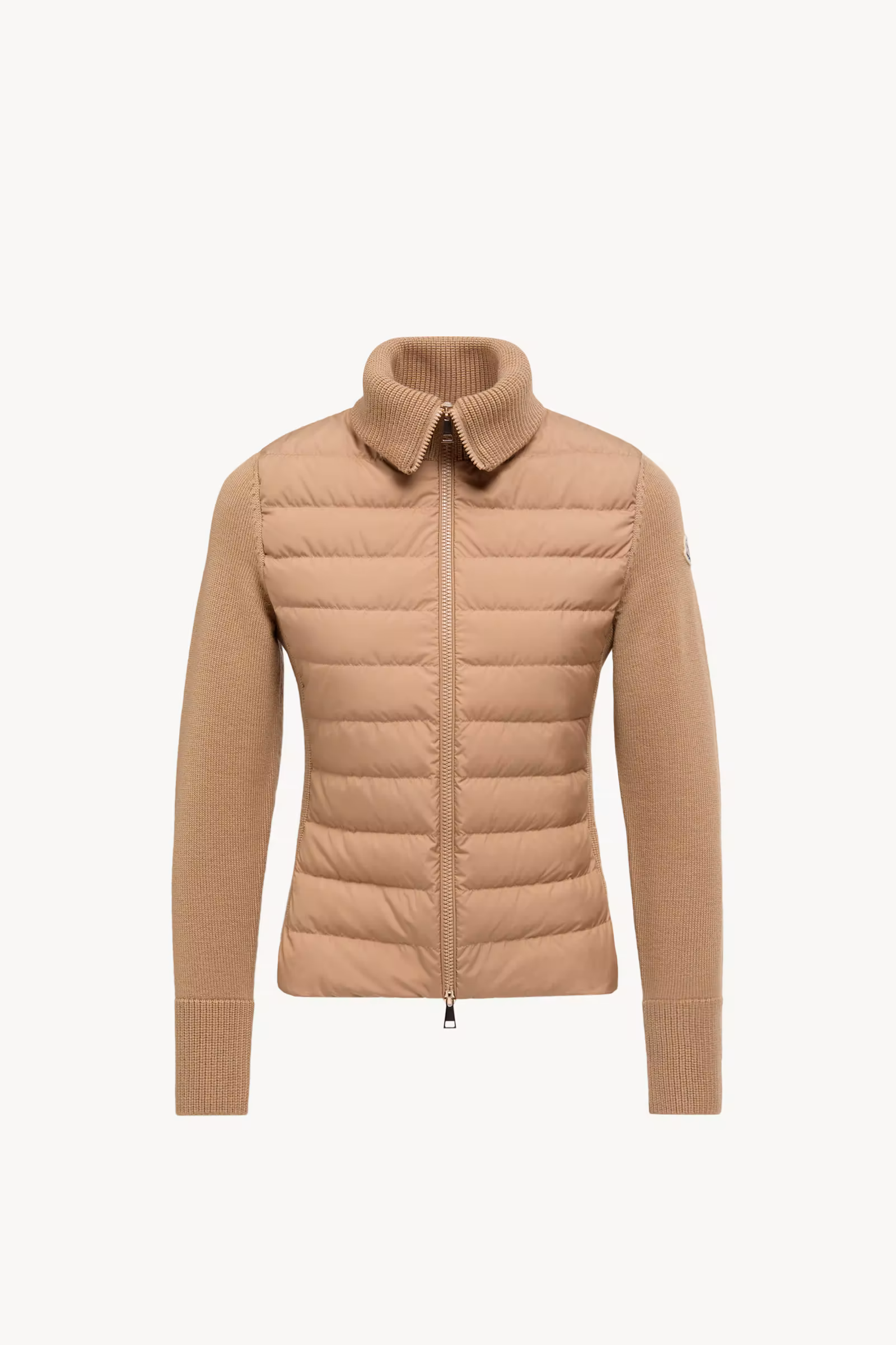 Padded Wool Zip-Up Cardigan