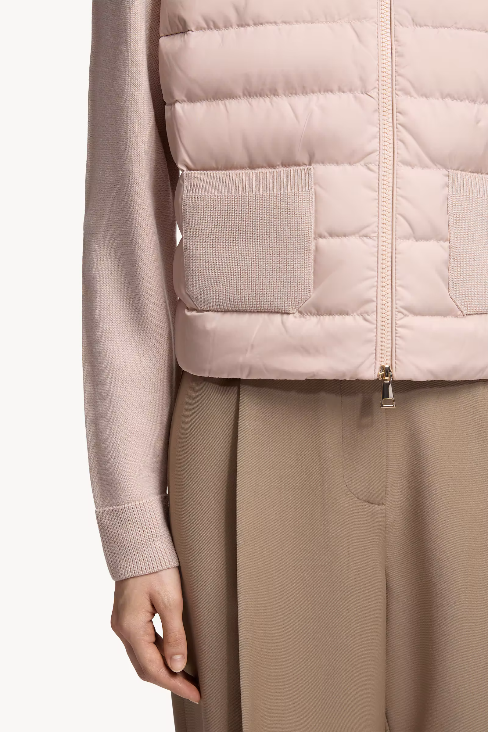 Padded Wool Zip-Up Cardigan